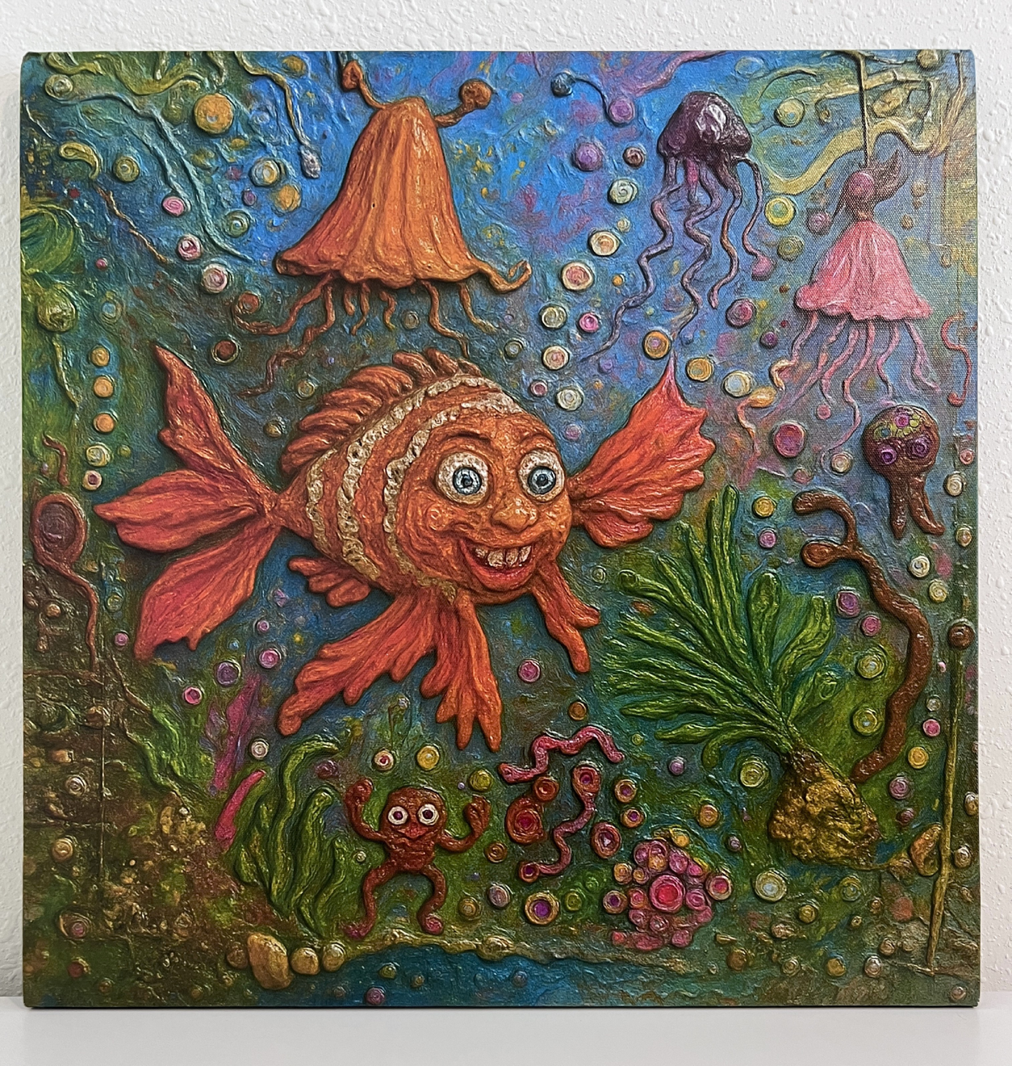 Print on Canvas “Magic Fish” by Serg Graff – 19.5" x 19.5", Limited Edition, COA