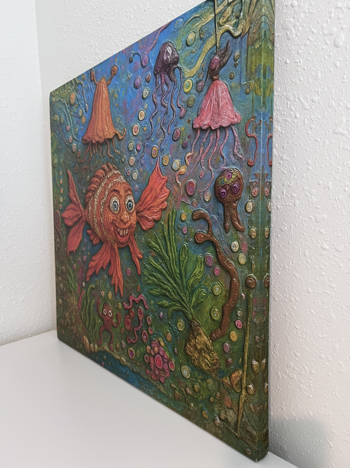 Print on Canvas “Magic Fish” by Serg Graff – 19.5" x 19.5", Limited Edition, COA