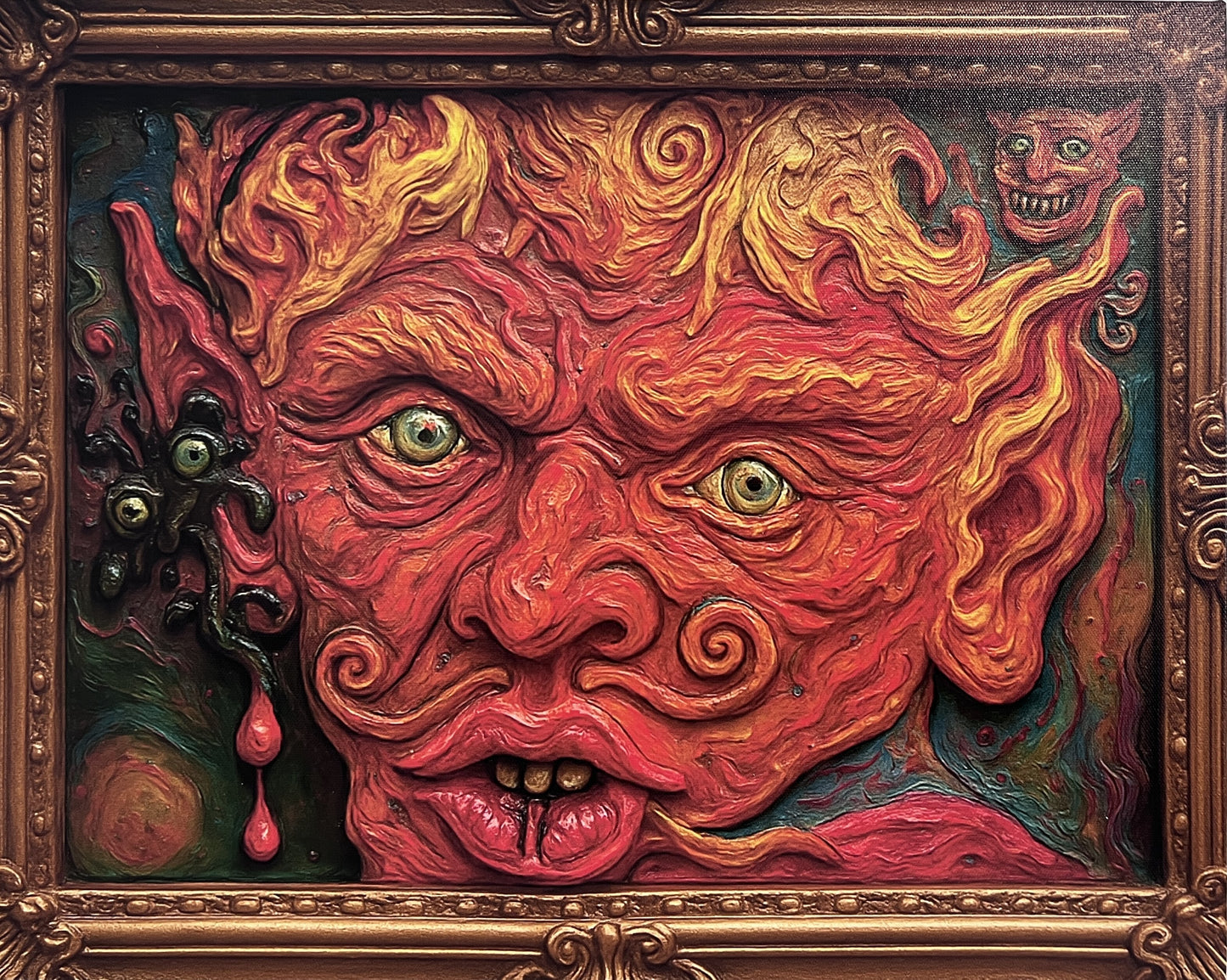 Apocalypse – Surreal Demon Portrait Print on Canvas by Serg Graff, 20" x 16"
