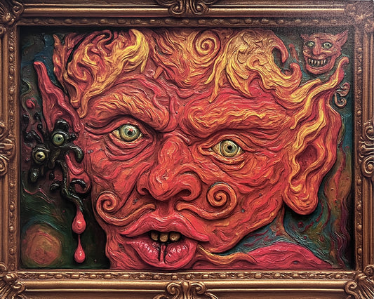 Apocalypse – Surreal Demon Portrait Print on Canvas by Serg Graff, 20" x 16"