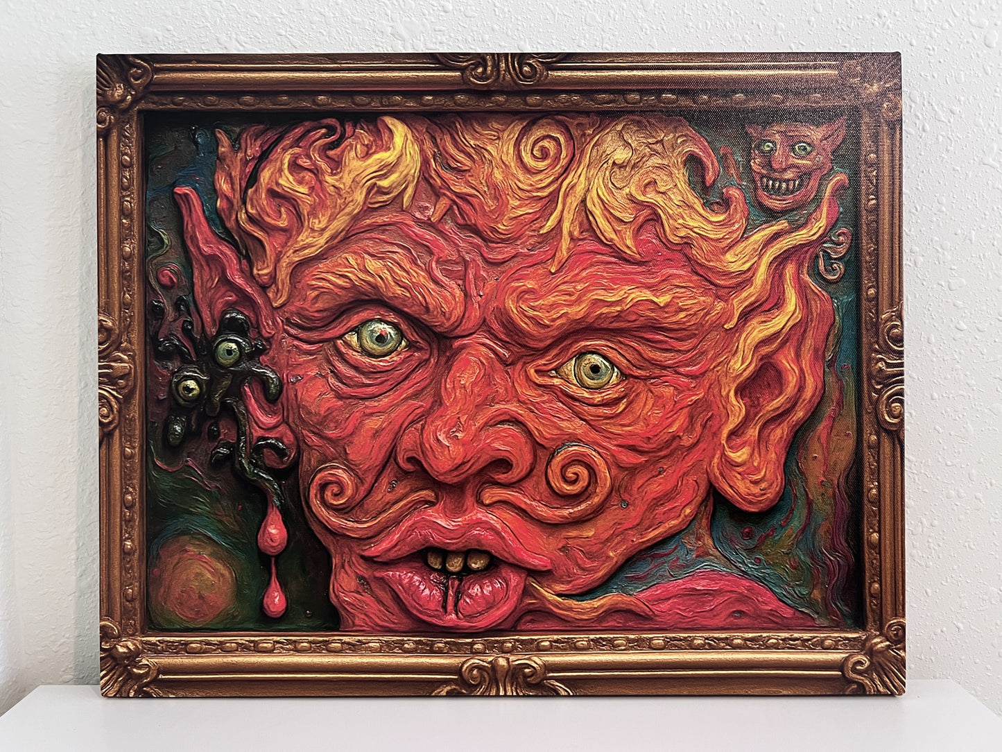 Apocalypse – Surreal Demon Portrait Print on Canvas by Serg Graff, 20" x 16"