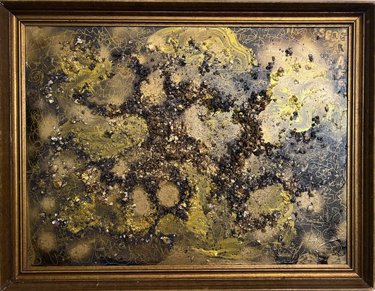 Abstract textured Painting on Canvas, Titled Gold For You", Serg Graff, COA