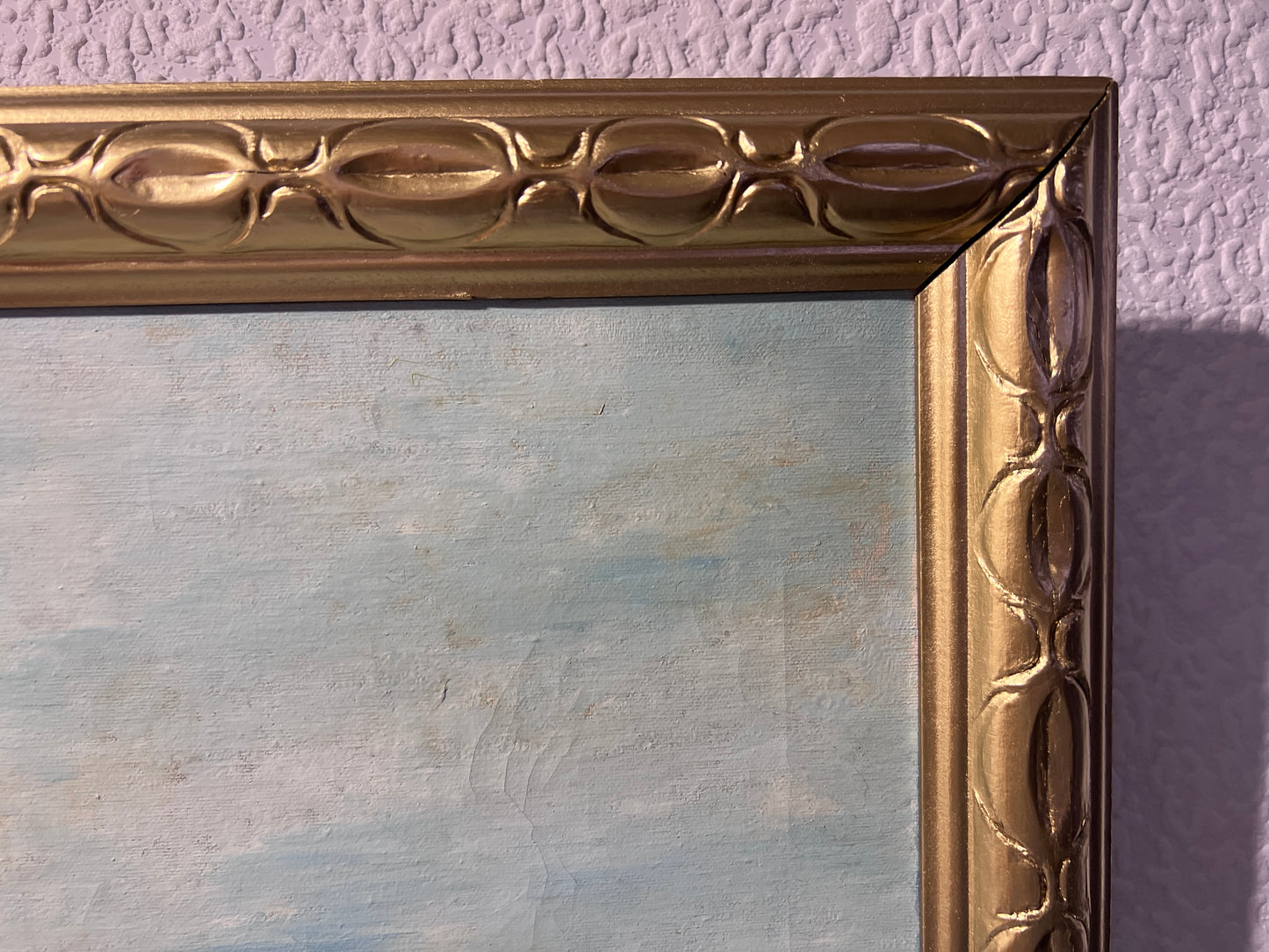 Lucile White Vintage Oil painting on canvas, European Castle view, framed
