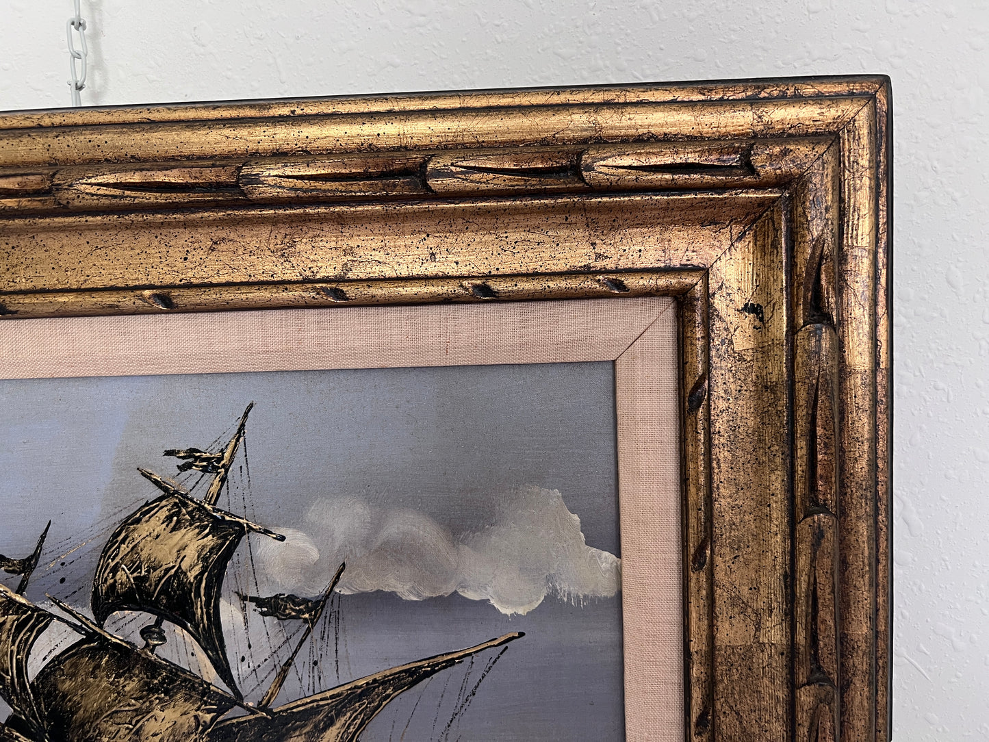 Vintage Seascape Oil Painting on Canvas Signed Zizza | Framed, Nautical Art