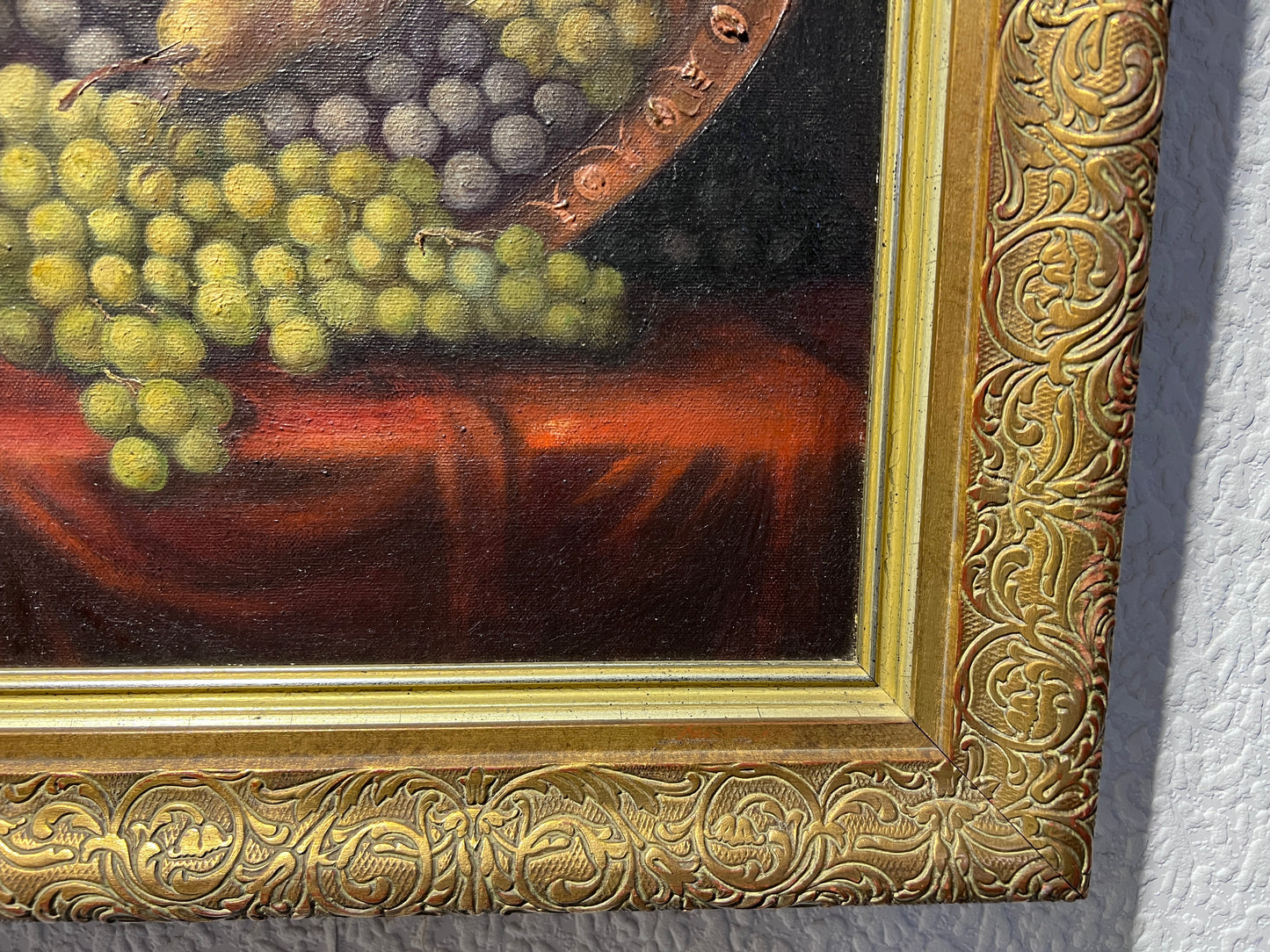 D.S. Lozano Vintage Oil Painting on canvas, Still Life of Died duck and fruits