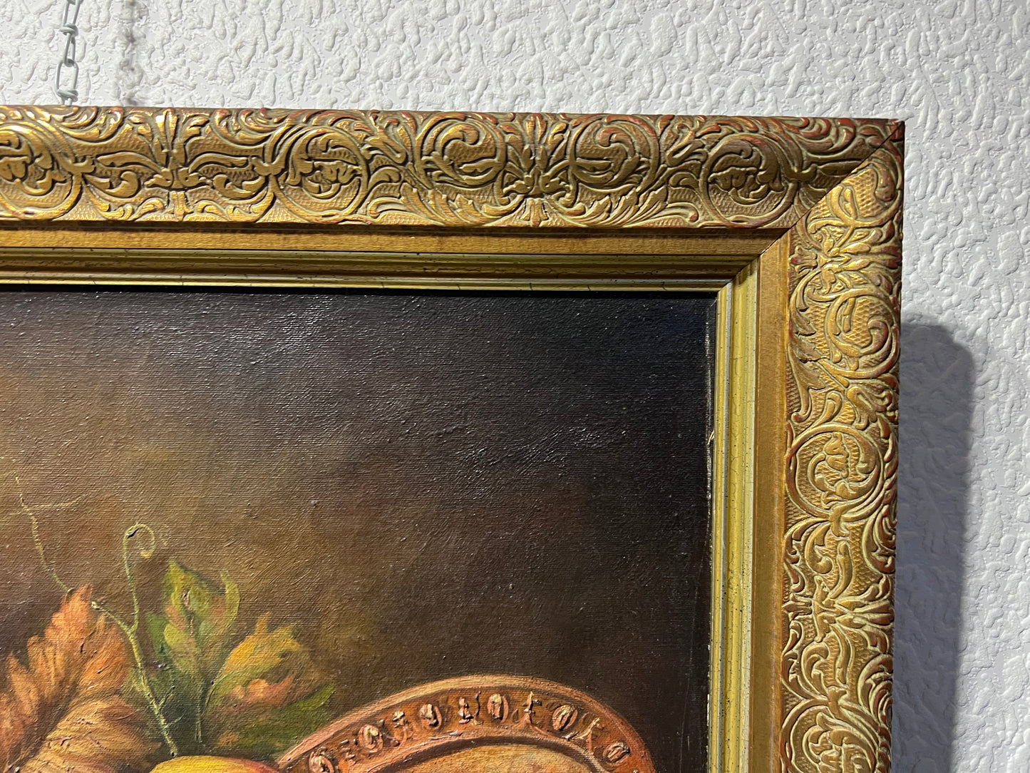 D.S. Lozano Vintage Oil Painting on canvas, Still Life of Died duck and fruits