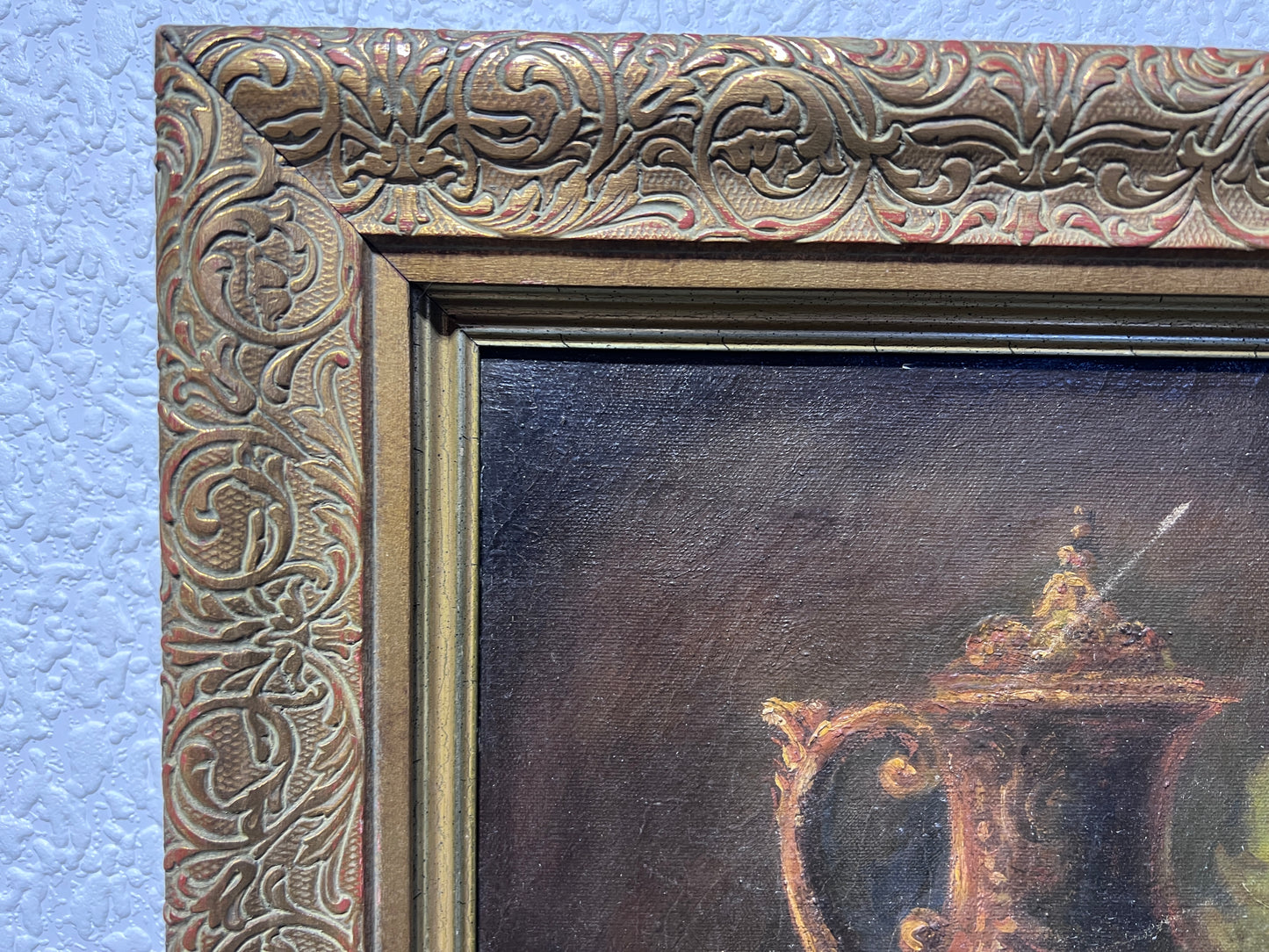 D.S. Lozano Vintage Oil Painting on canvas, Still Life of Died duck and fruits