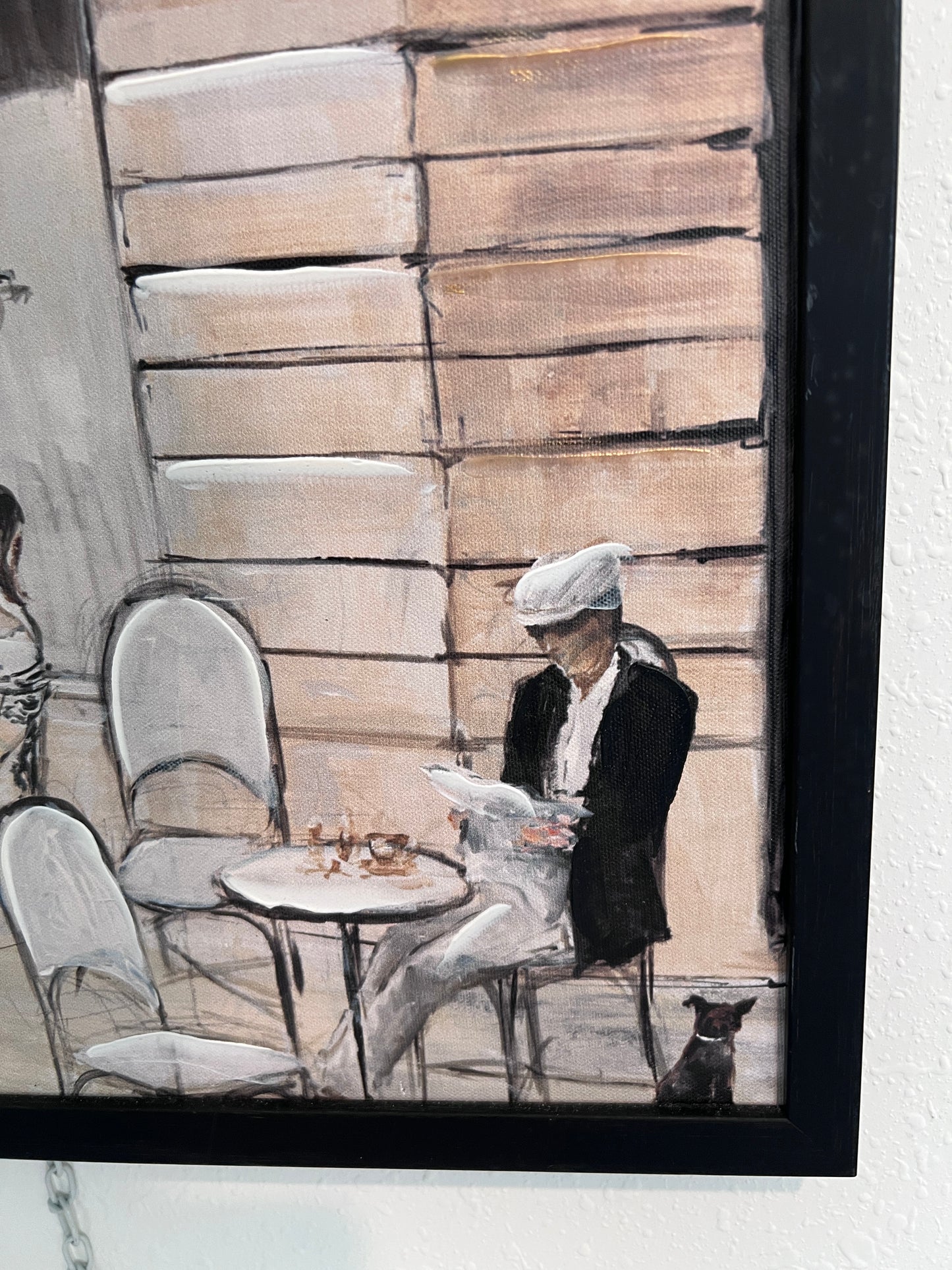 Cafe de Paris Framed Textured Canvas Print – French Bistro Scene – 20"x28"