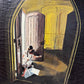 C.Klain Vintage Oil painting on canvas, Girl playing violin, Framed