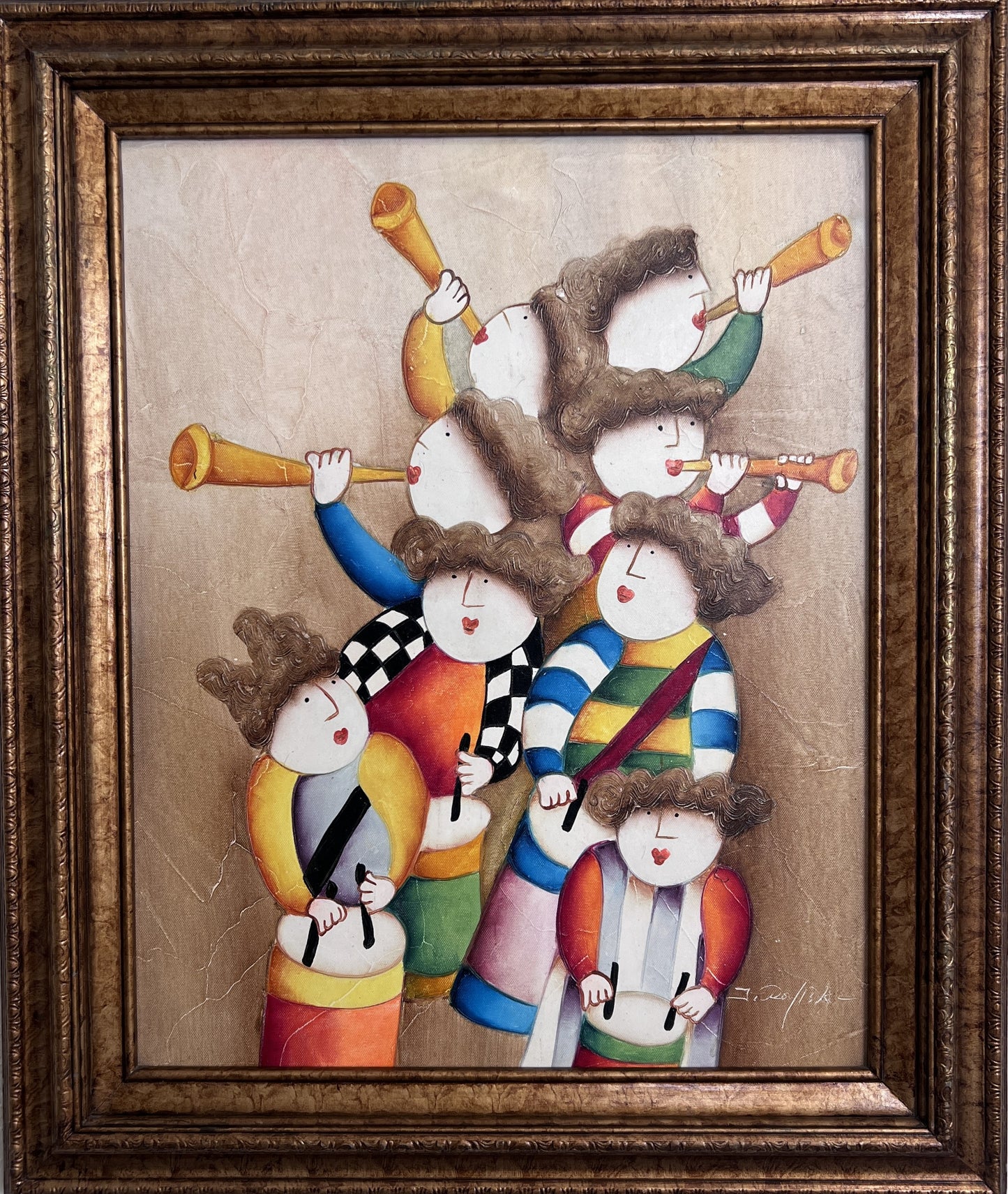 Joyce Roybal Original Painting on Canvas | Musicians | Signed & Framed Artwork