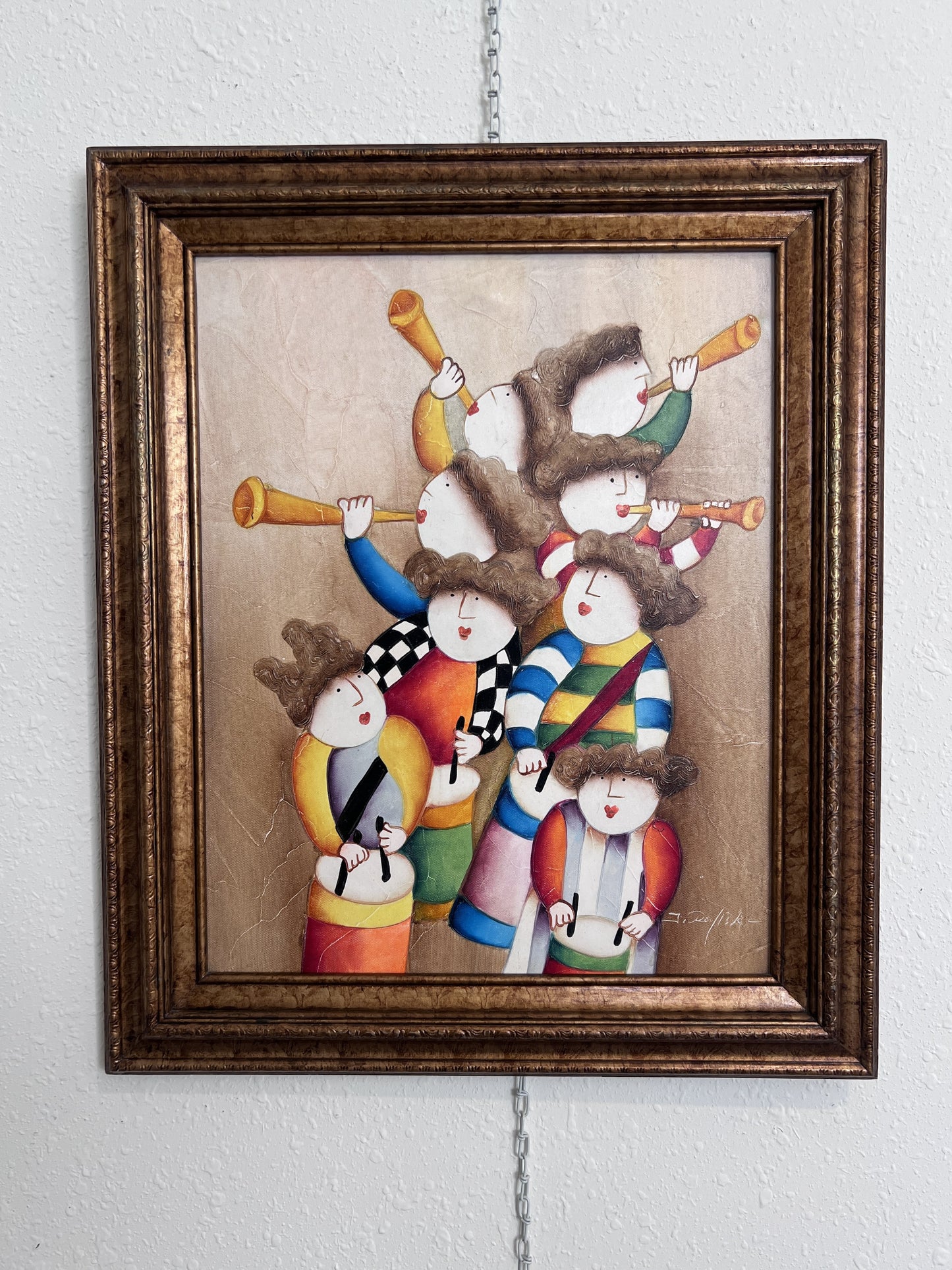 Joyce Roybal Original Painting on Canvas | Musicians | Signed & Framed Artwork