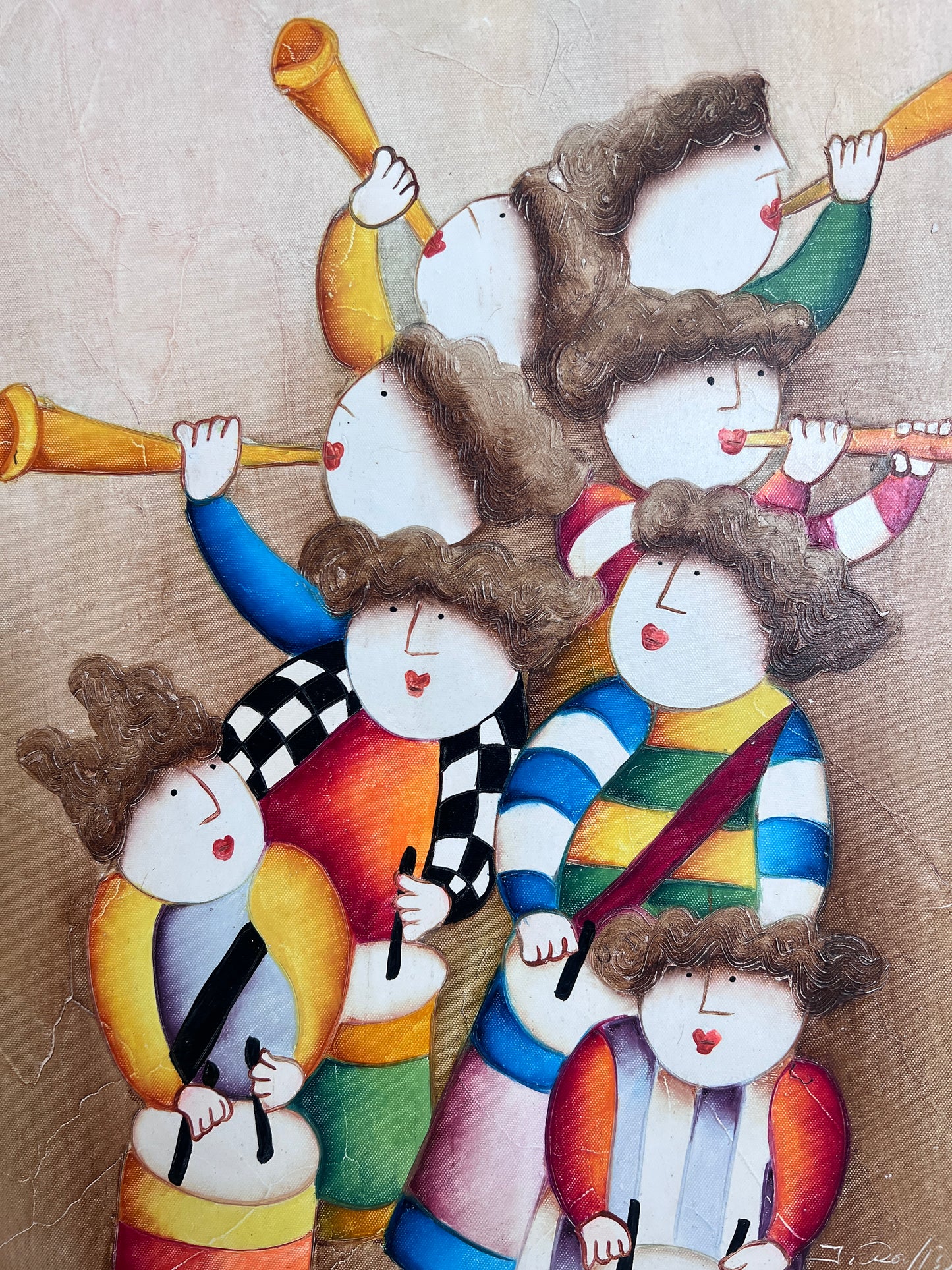 Joyce Roybal Original Painting on Canvas | Musicians | Signed & Framed Artwork