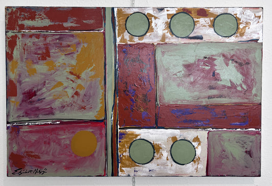 Elizabeth McKay Abstract Original Acrylic Painting Modern Geometric Art