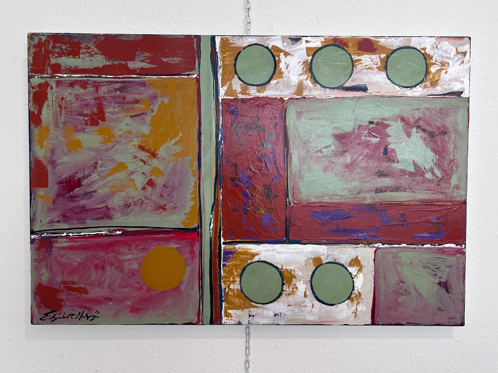 Elizabeth McKay Abstract Original Acrylic Painting Modern Geometric Art