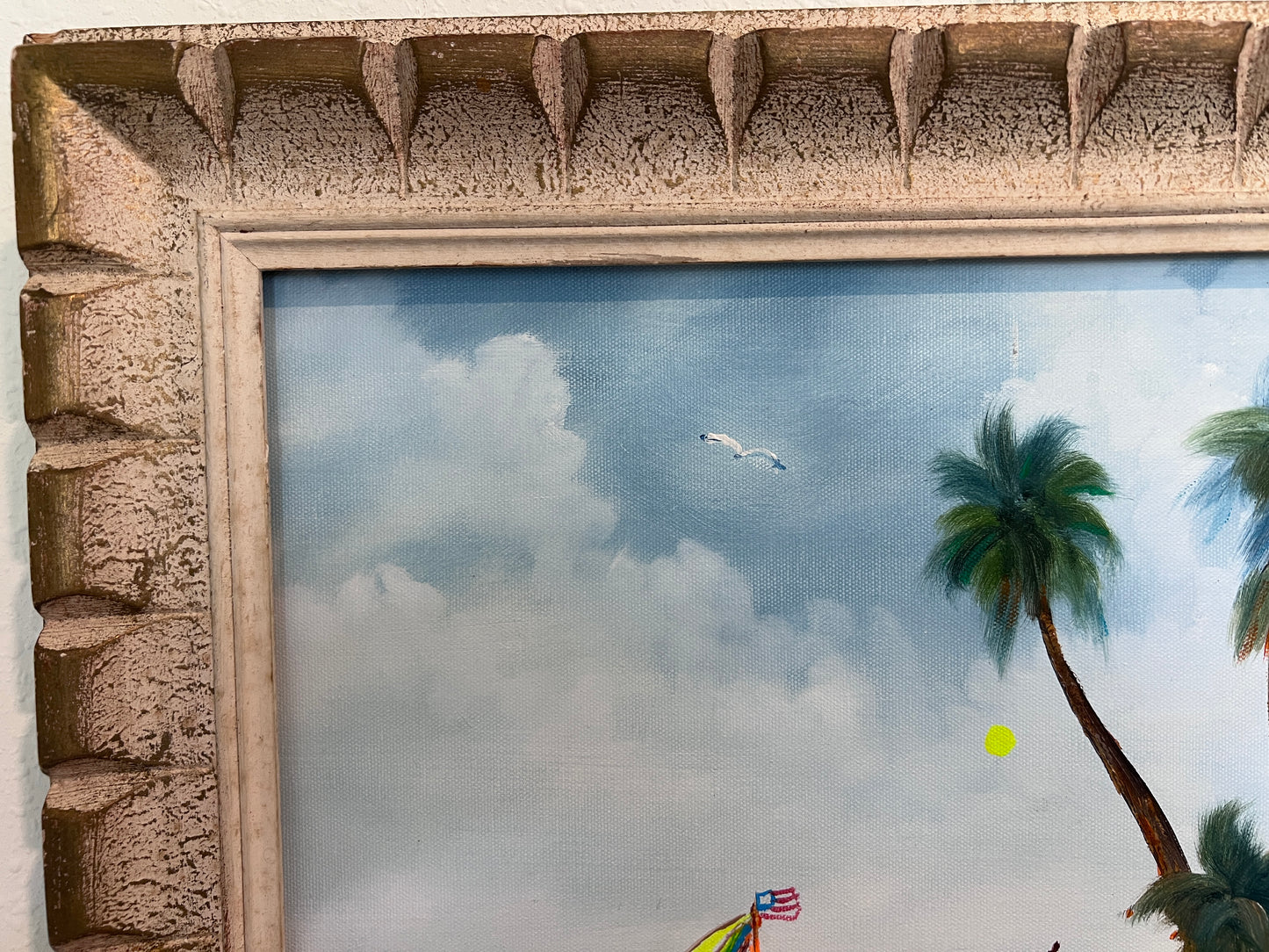 Magic Umbrella Beach Scene Painting by Serg Graff | Original Framed, COA