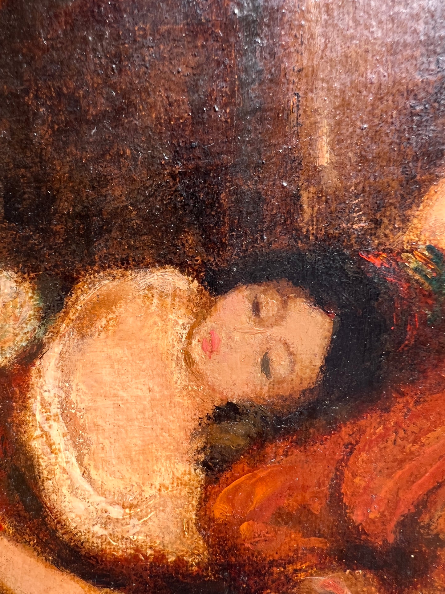 19thC Original Oil Painting Interior Scene Orientalist Signed Fortuny Antique