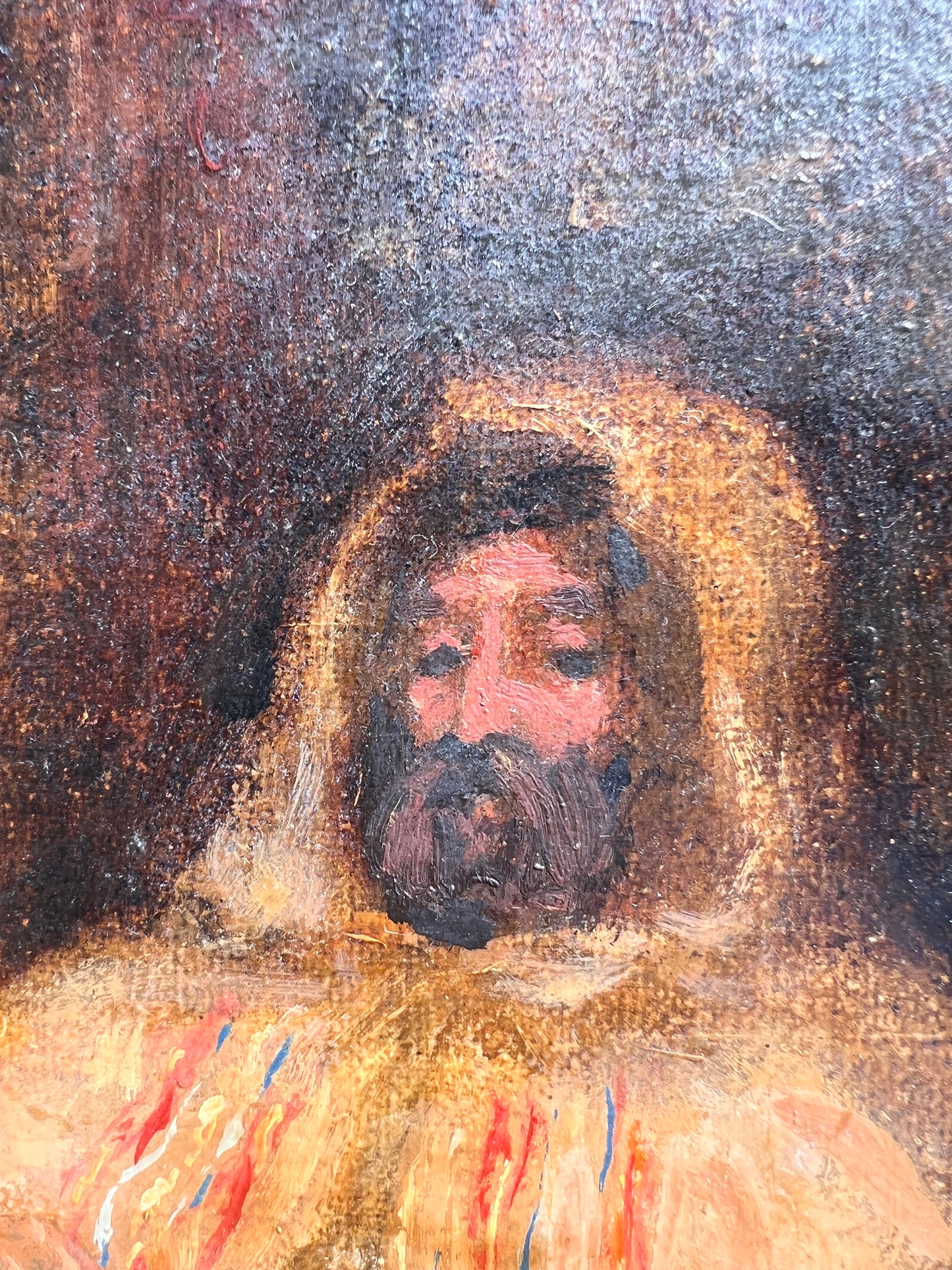 19thC Original Oil Painting Interior Scene Orientalist Signed Fortuny Antique