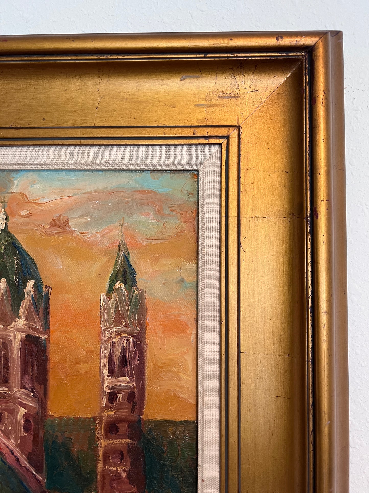 Original Oil Painting on canvas – “Mainz Cathedral” by Rogov V.A., 2006, Framed