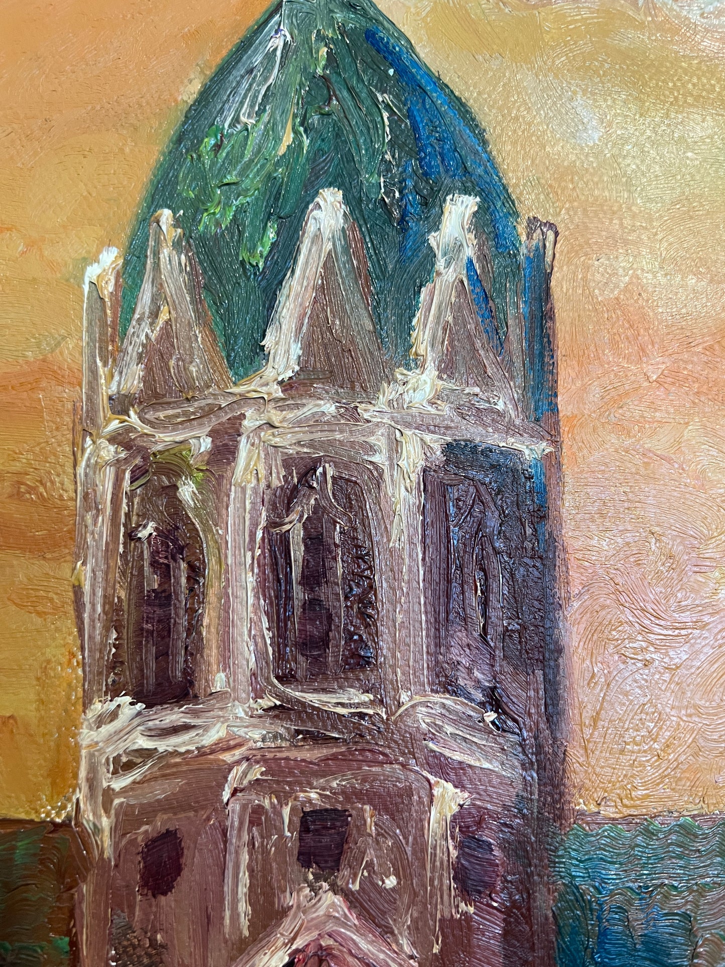 Original Oil Painting on canvas – “Mainz Cathedral” by Rogov V.A., 2006, Framed