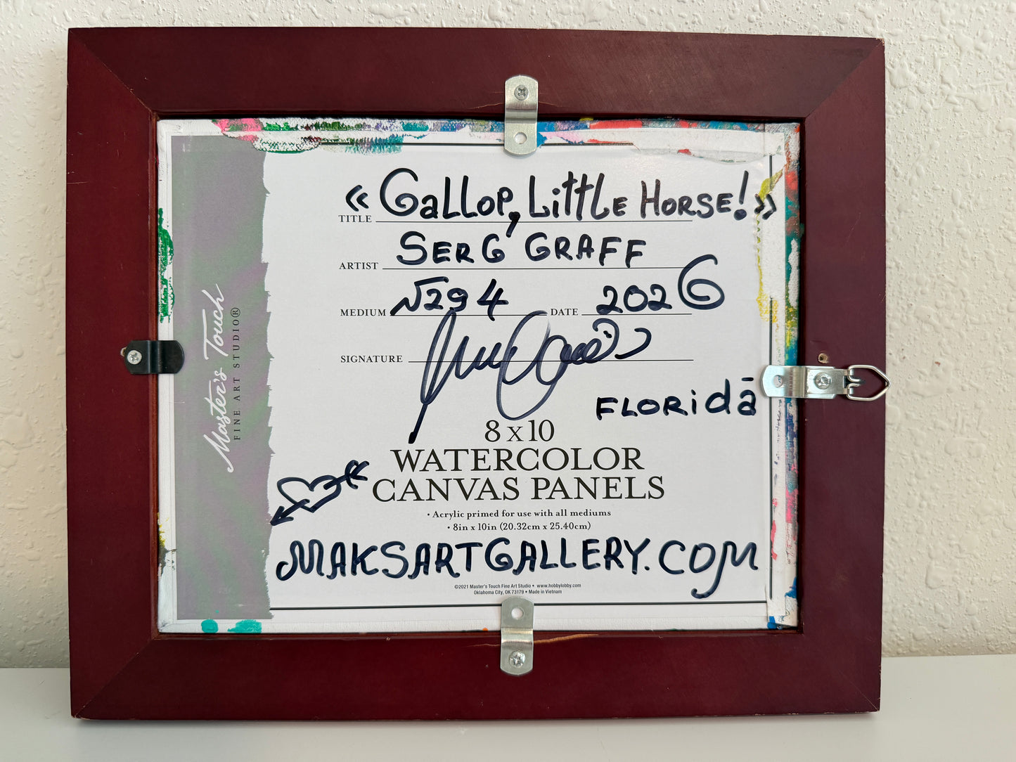 Serg Graff "Gallop, Little Horse!" Abstract Painting Framed Outsider Art COA