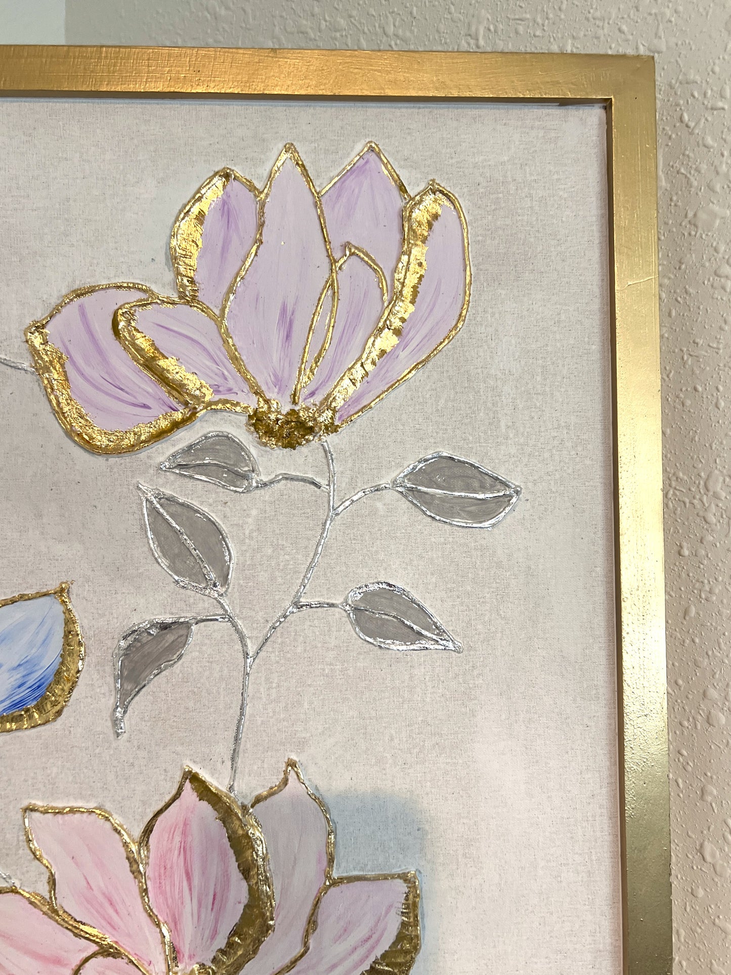 "Whispers in Bloom" – Mixed Media Textured Painting by Alena Kalen, Framed, COA