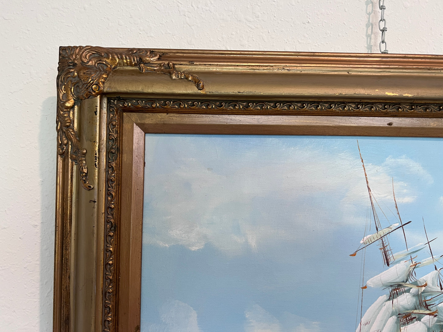 Listed Artist Hewett Jackson Original Oil Painting | Tall Ship Seascape | Framed