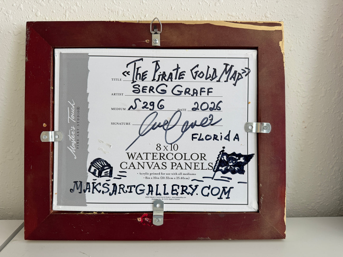 Serg Graff "The Pirate Gold Map Original Mixed Media Shell Painting Treasure Art