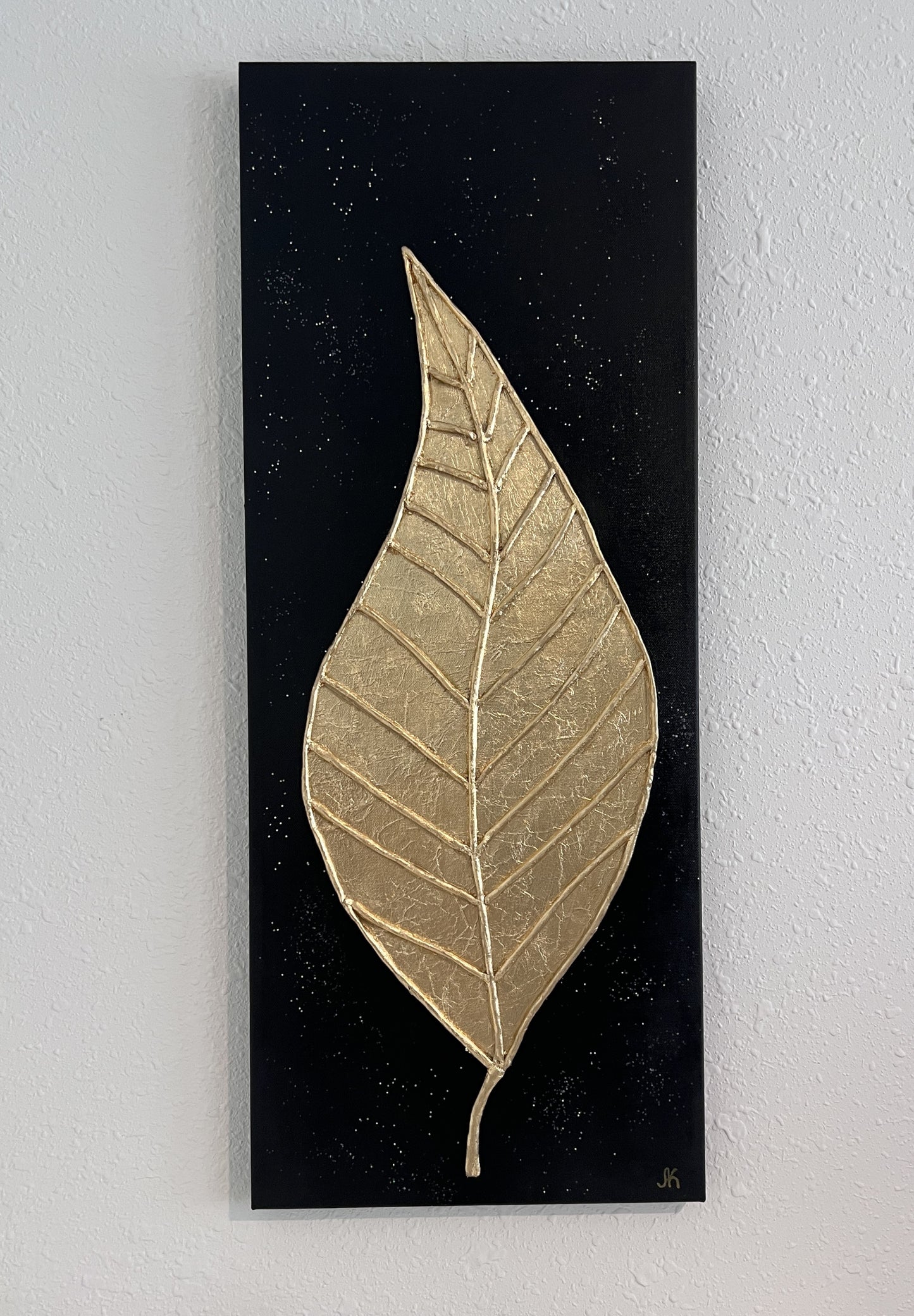 Original Gold Leaf Art on Canvas –“Timeless Leaf” by Alena Kalen 2025, COA