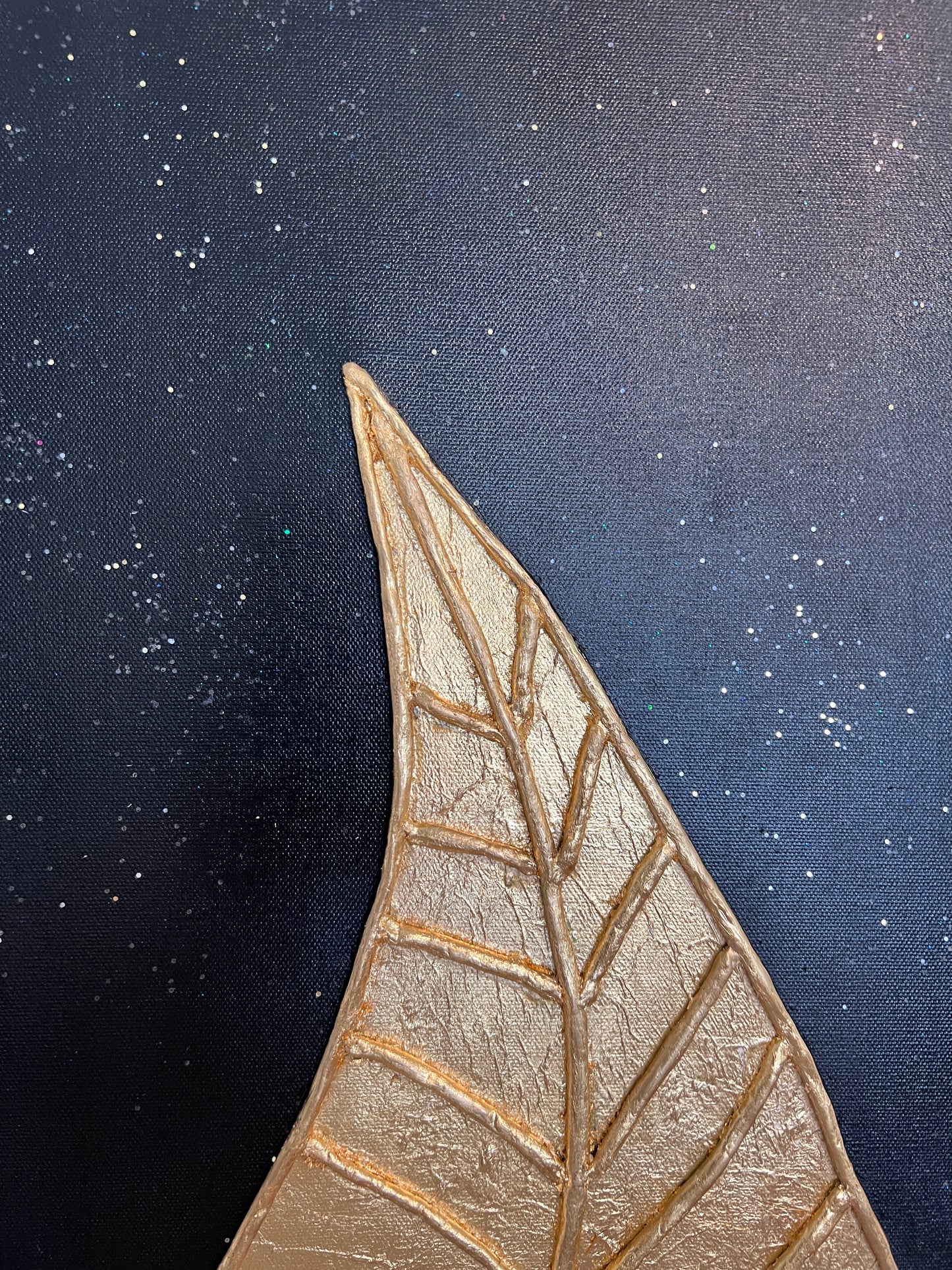 Original Gold Leaf Art on Canvas –“Timeless Leaf” by Alena Kalen 2025, COA