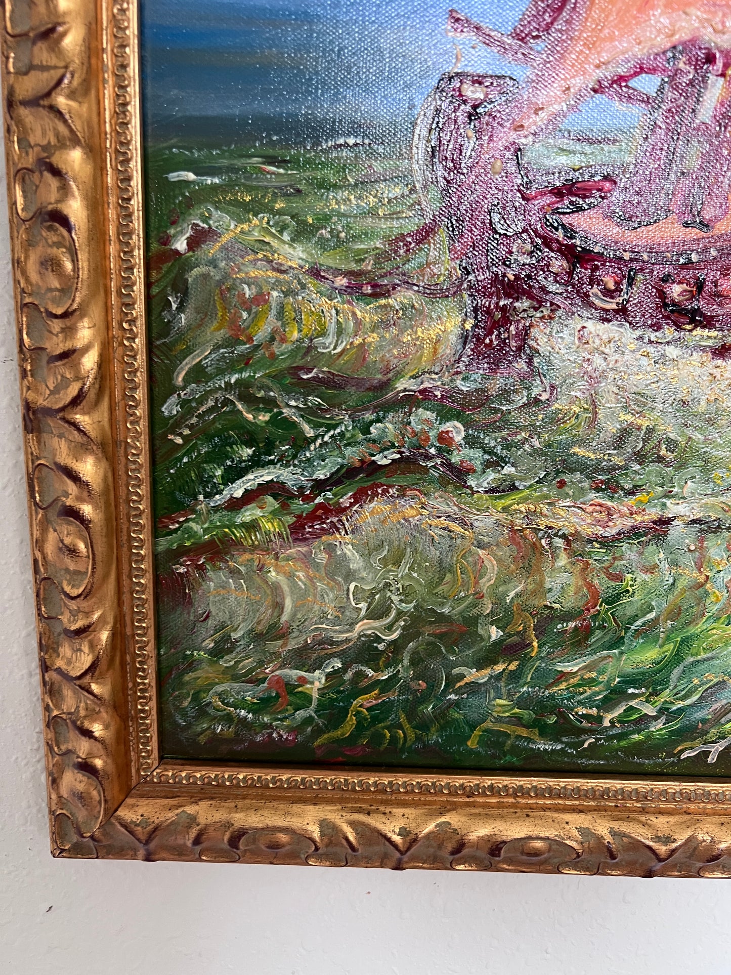 Original Oil Painting on Canvas by Serg Graff, "Ship" Sunset Sea Ocean, COA