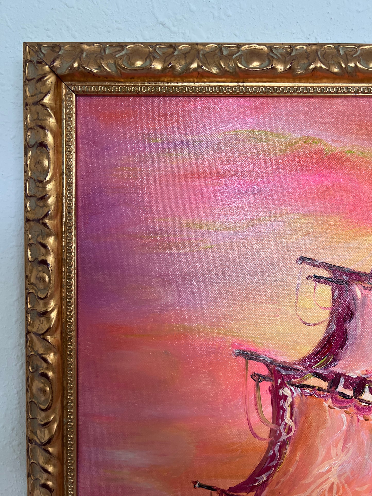 Original Oil Painting on Canvas by Serg Graff, "Ship" Sunset Sea Ocean, COA