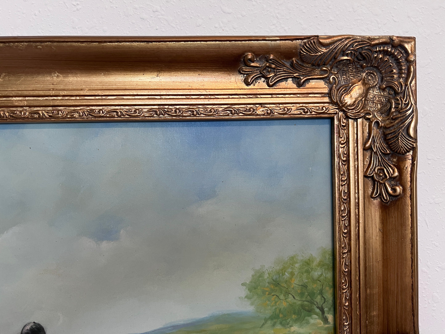 English Fox Hunting Scene Horse Hounds Oil Painting Signed William Framed