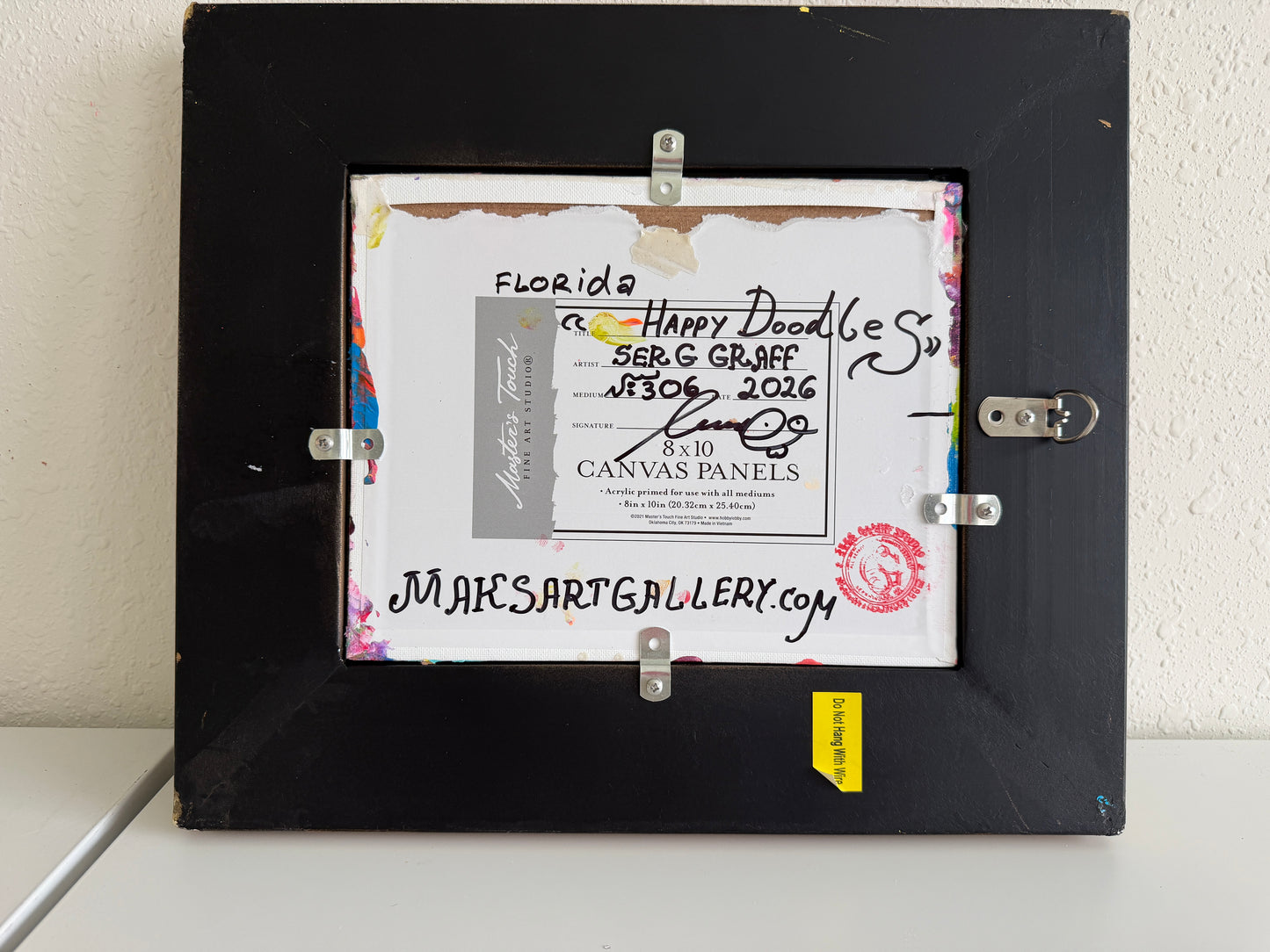 Original Abstract Painting Serg Graff "Happy Doodles" Surreal Fantasy Art, COA