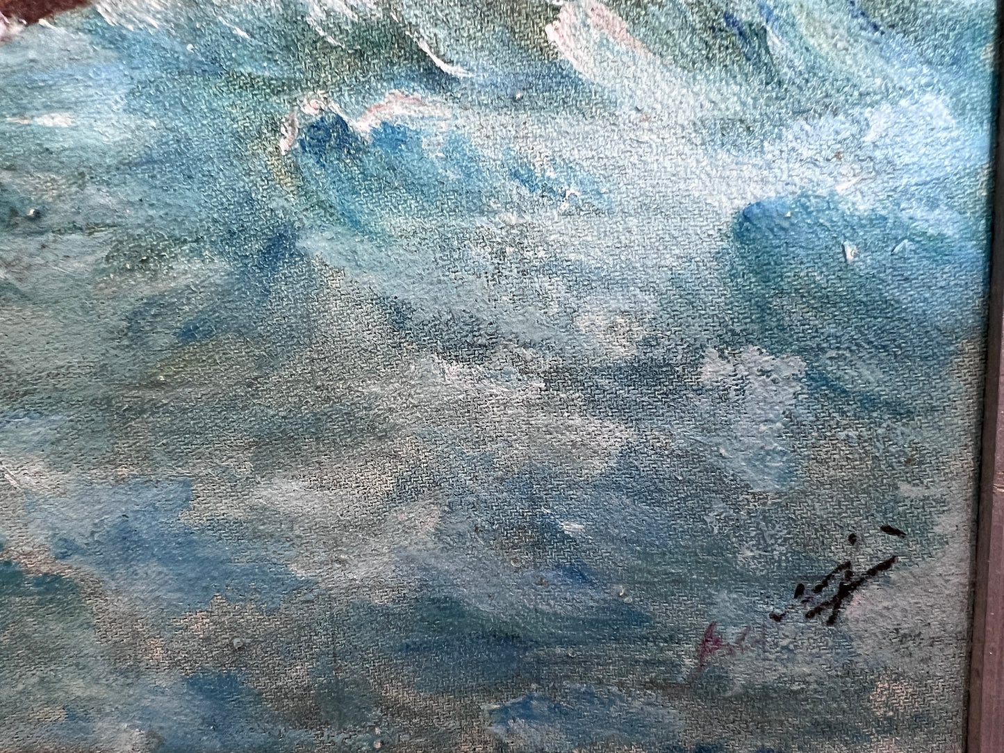 Original Vintage Oil painting on canvas seascape, Sailing Ship, signed, Framed