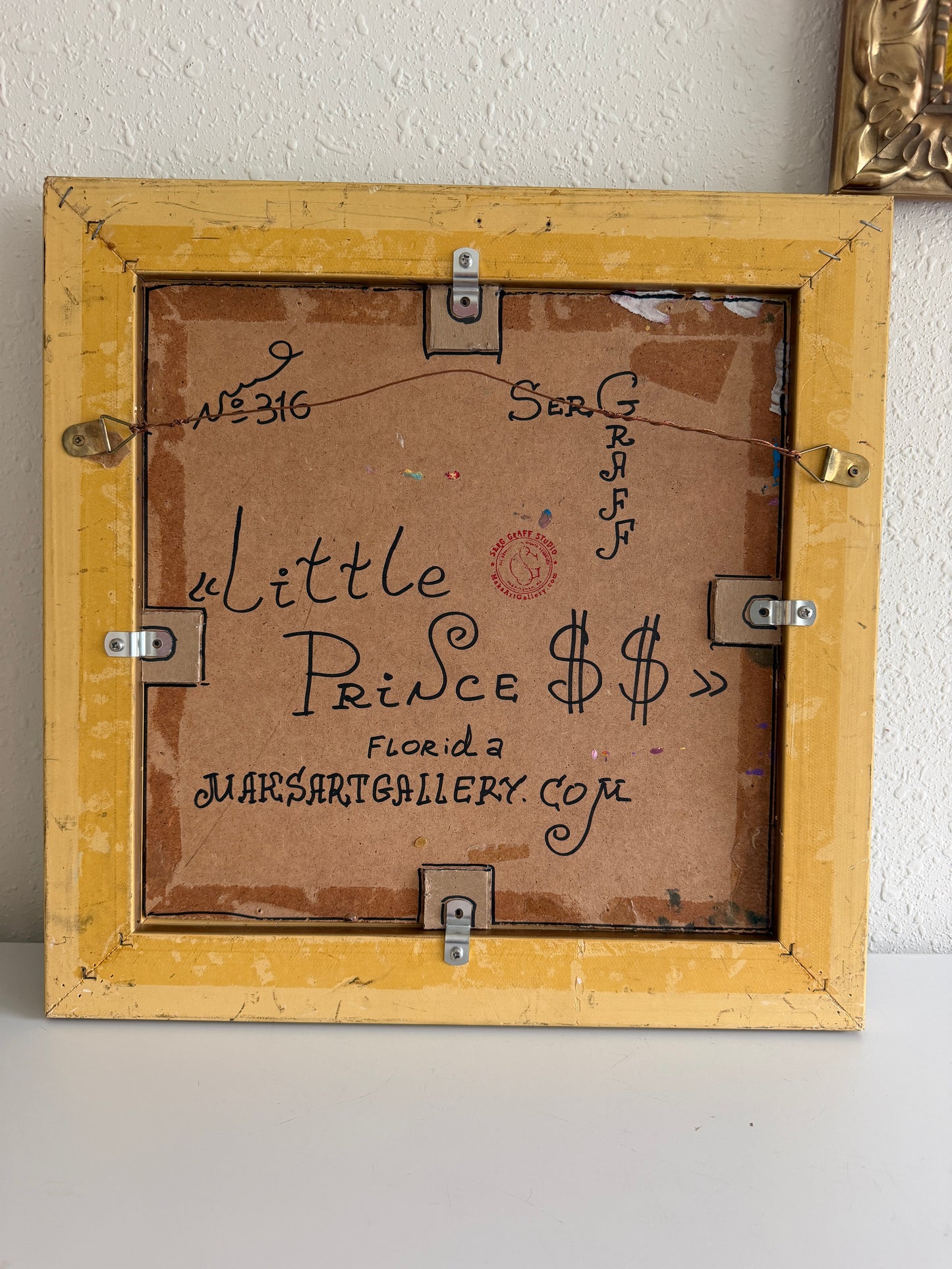 Serg Graff "Little Princess" Original Mixed Media Painting Framed Outsider Art