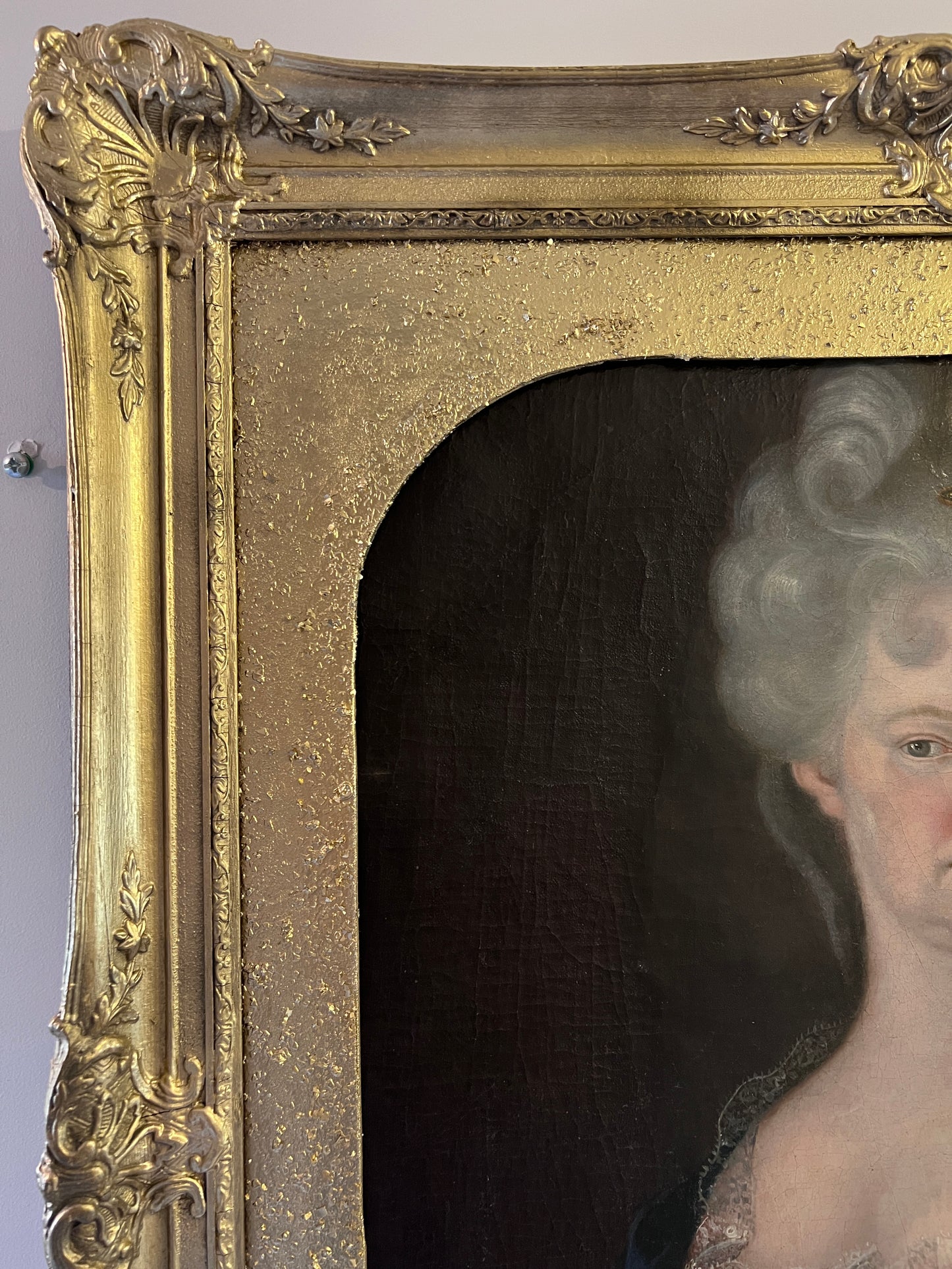 1707 Antique 18 cent. original oil painting on canvas, Portrait Maria Adelaida