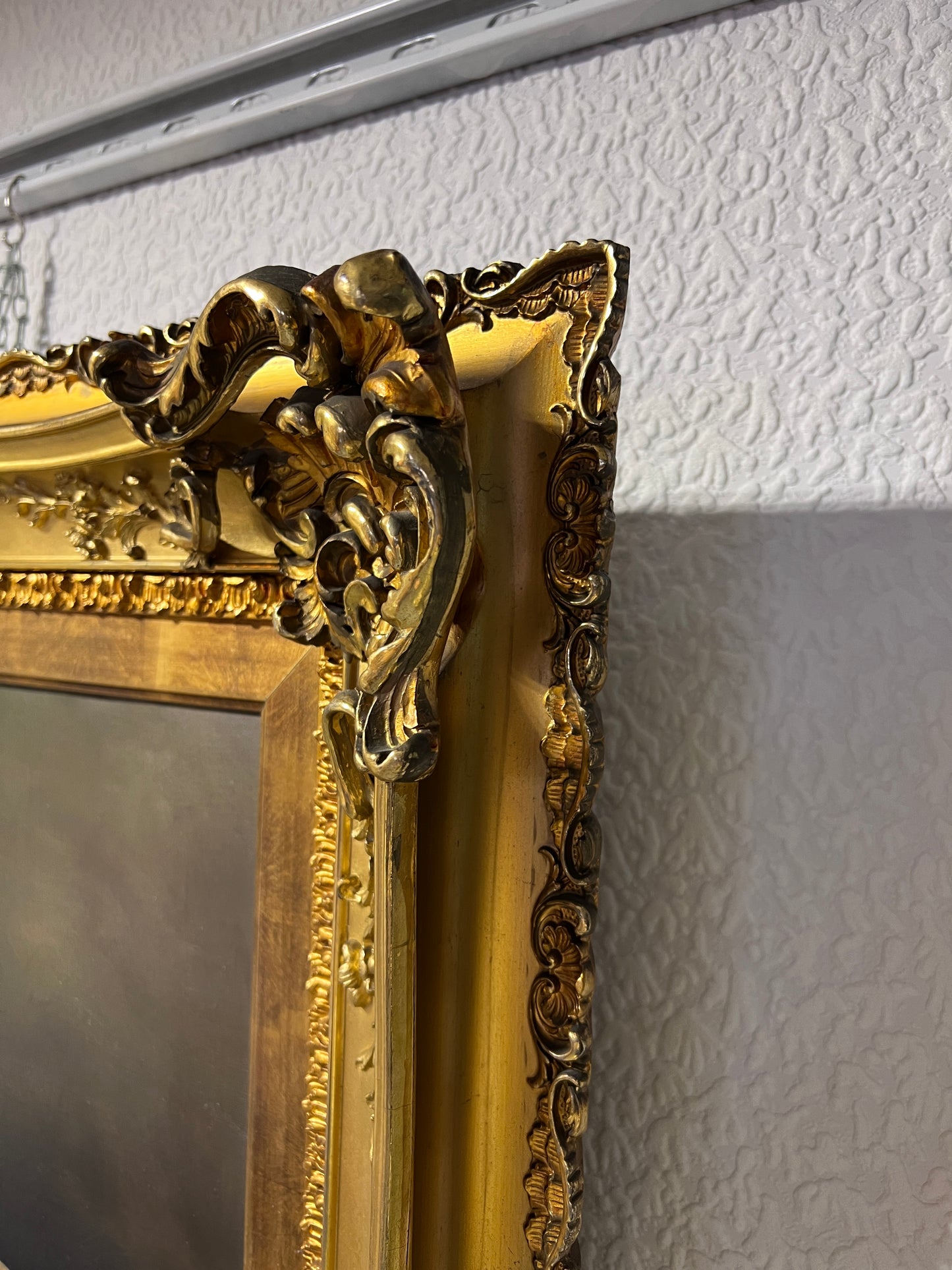 American school Vintage oil painting on canvas, Portrait, Gorgeous Gold Frame