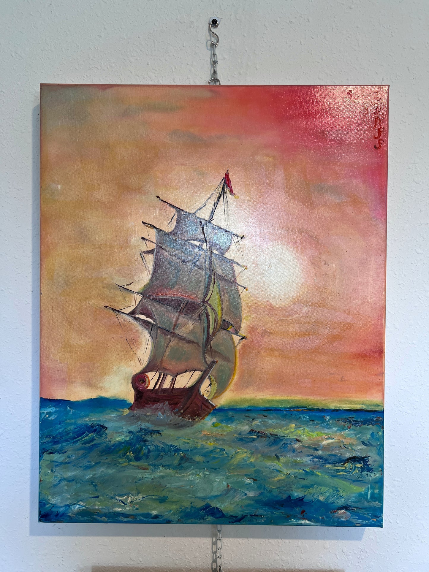 Large Oil Painting on Canvas, Seascape by Serg Graff "Clipper Ship Dream"