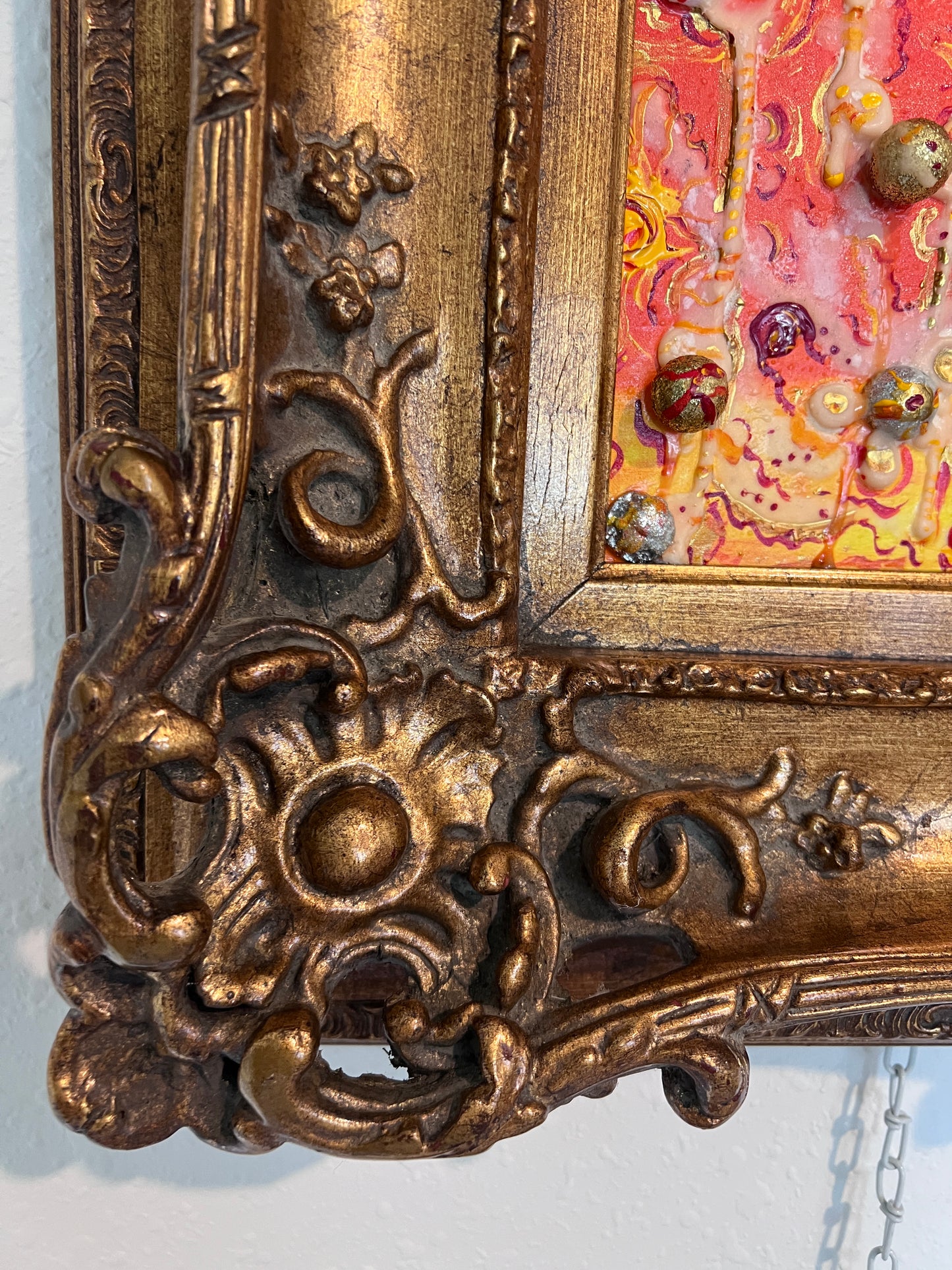 Original Mixed Media Abstract painting by Serg Graff, "Golden Balls" , COA