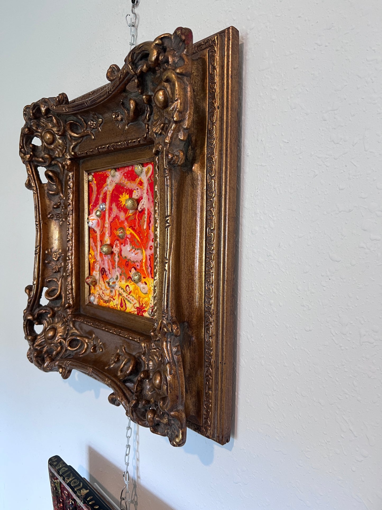 Original Mixed Media Abstract painting by Serg Graff, "Golden Balls" , COA