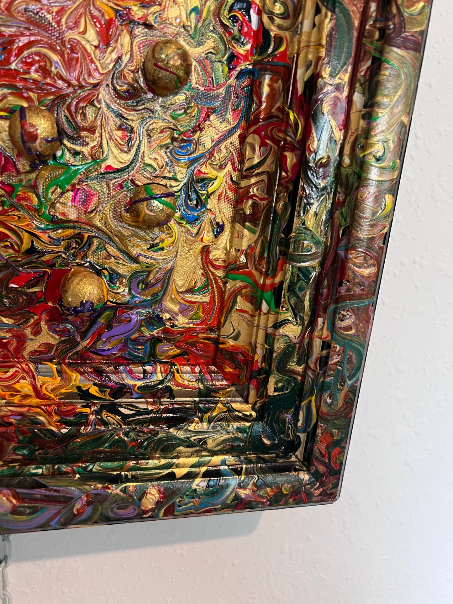 Original Mixed Media Abstract painting by Serg Graff, "Gold Storm" , COA