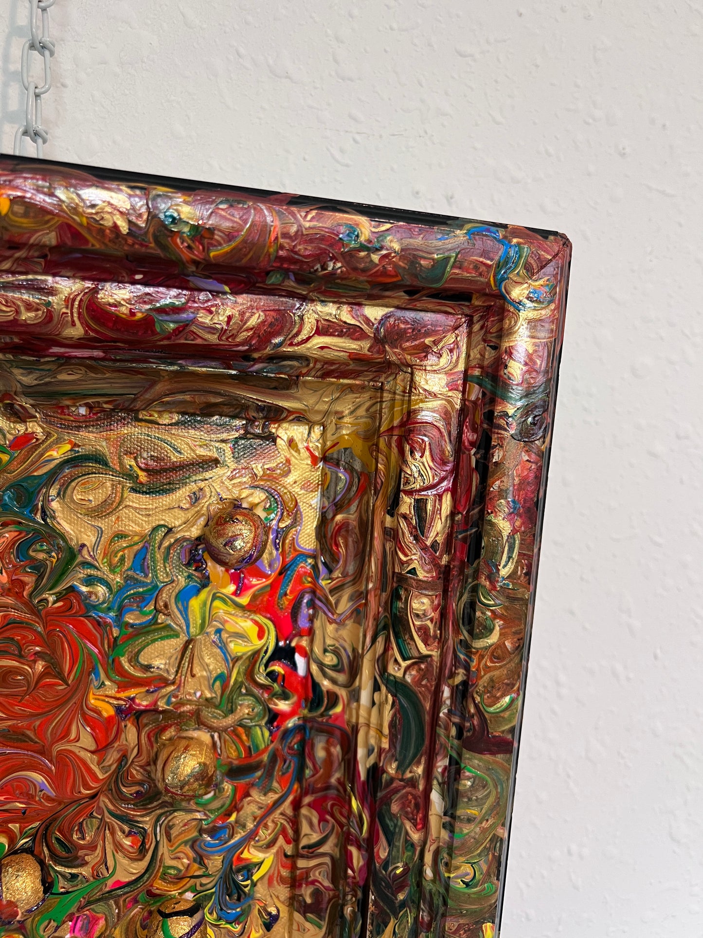 Original Mixed Media Abstract painting by Serg Graff, "Gold Storm" , COA