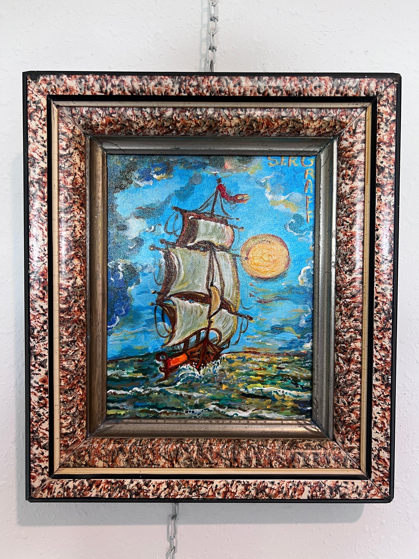 Original Acrylic painting by Serg Graff, Seascape Titled "Drift" , COA