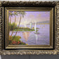 Original Signed Oil Painting on Canvas Seascape, Lighthouse, Harbor view, Framed