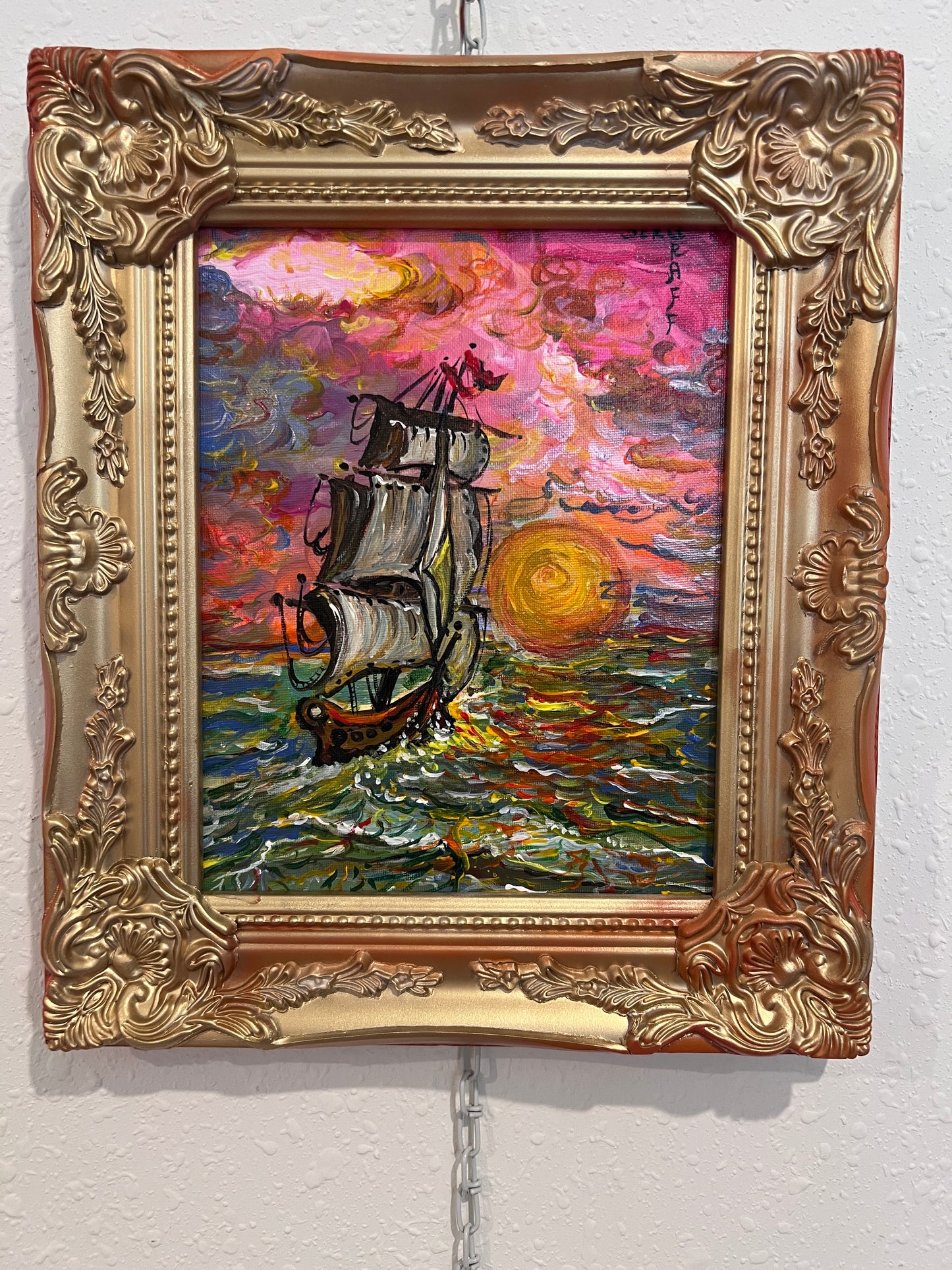 Original Acrylic painting by Serg Graff, Seascape Titled "Odyssey" , COA