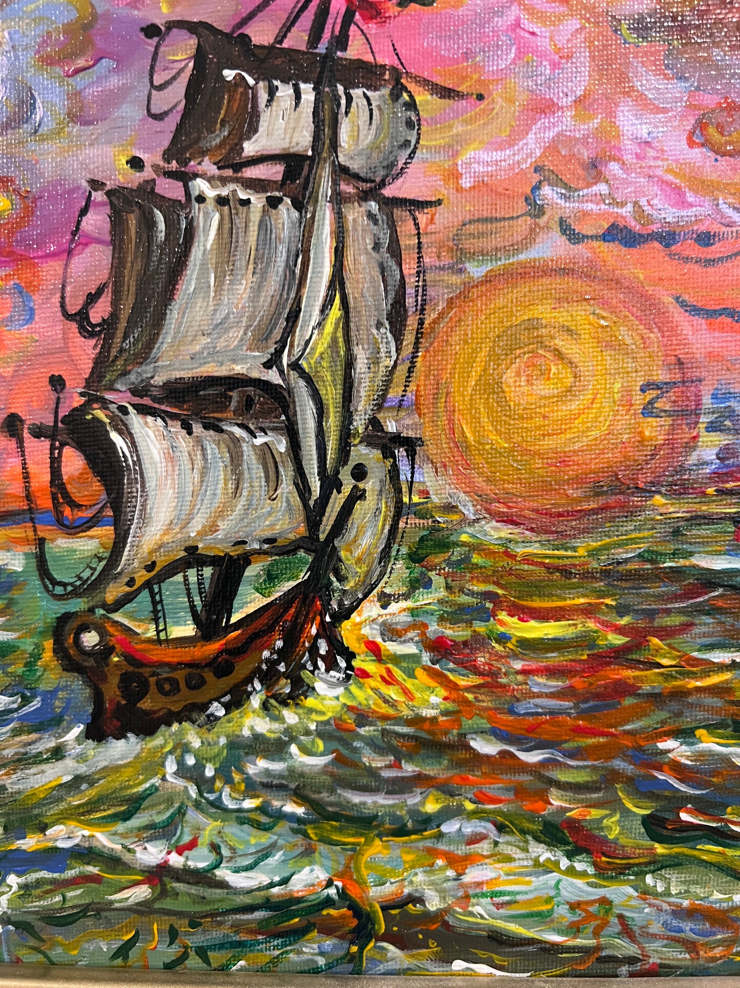 Original Acrylic painting by Serg Graff, Seascape Titled "Odyssey" , COA