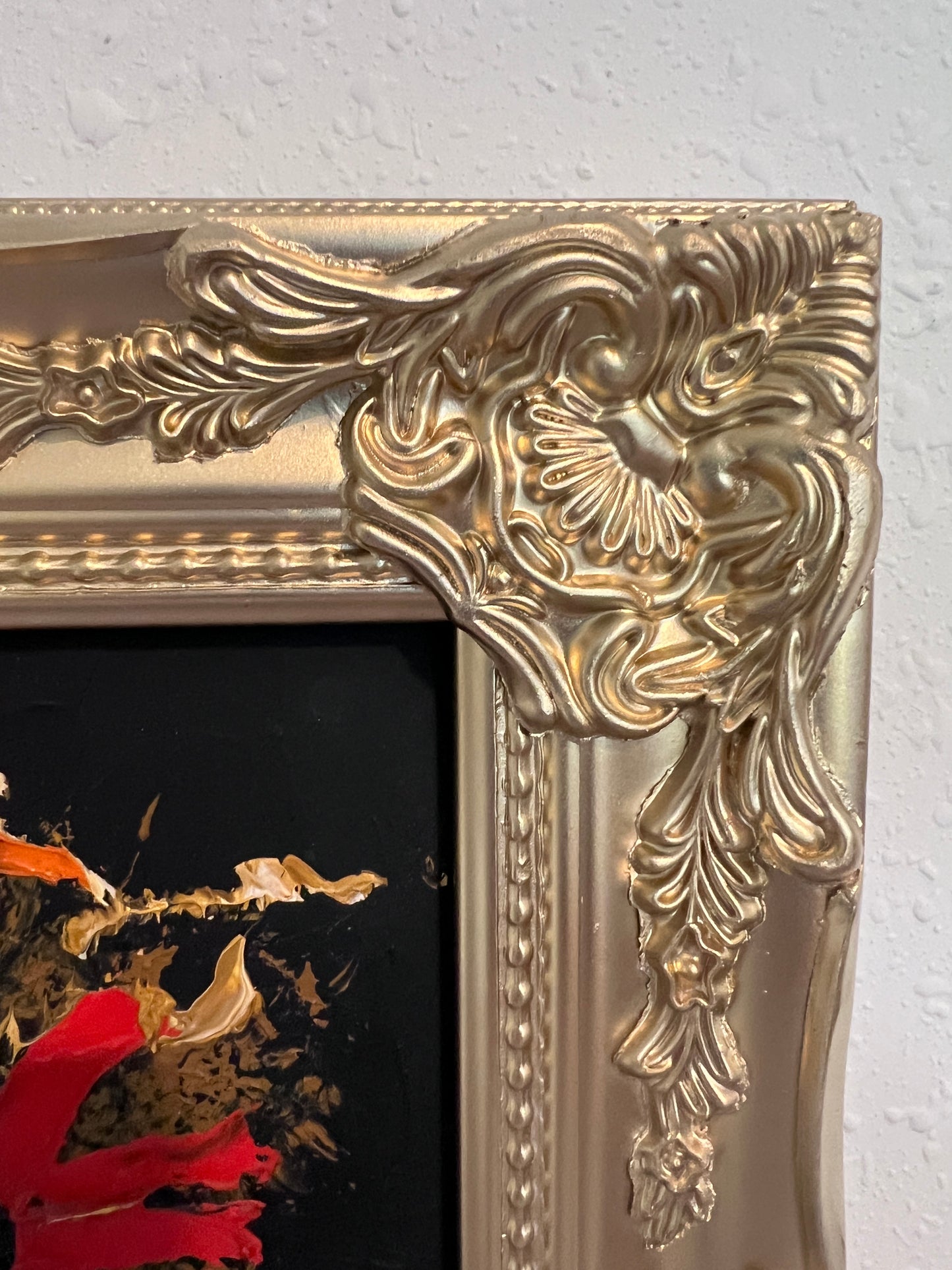 Morris Katz Floral Still Life Oil Painting Palette Knife Technique Gold Frame