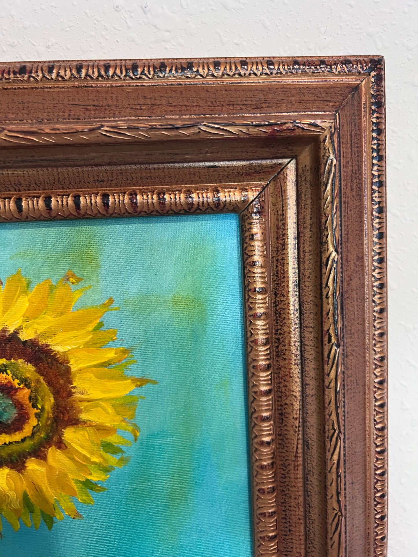 Modern Sunflowers Still Life Acrylic Painting in Van Gogh Style Signed 2025