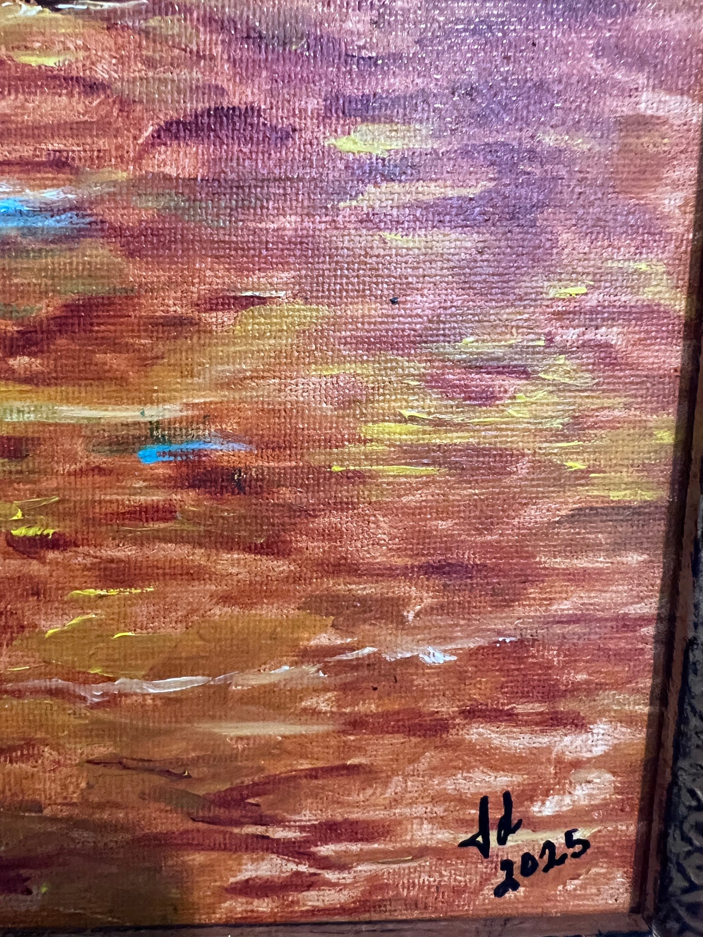 Modern Sunflowers Still Life Acrylic Painting in Van Gogh Style Signed 2025