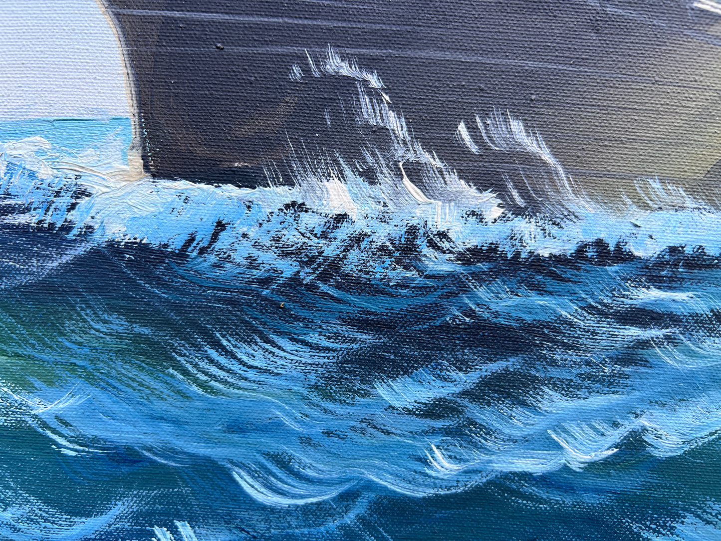 Original Marine Oil Painting Tall Ship on Open Sea | Nautical Seascape Art